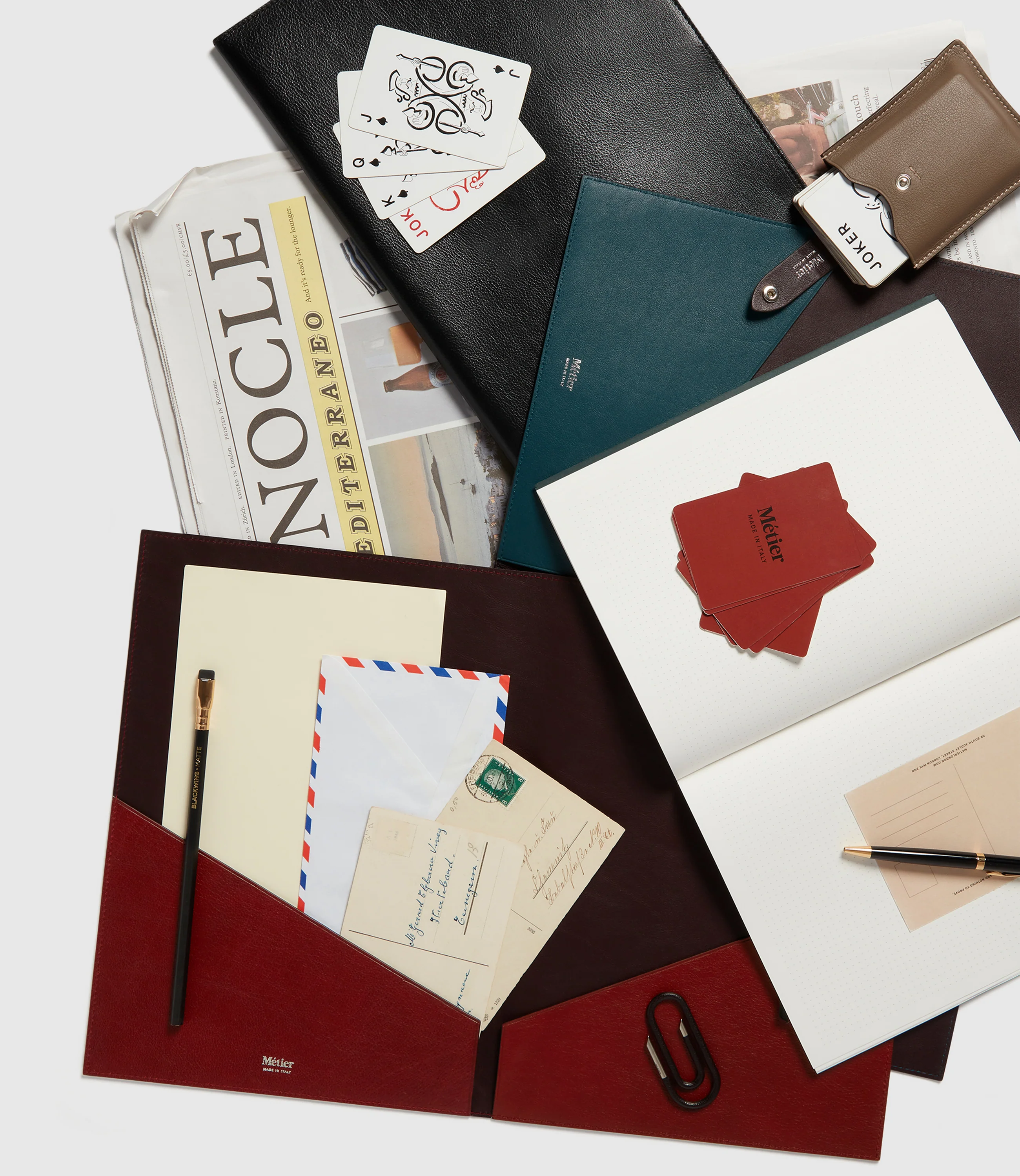 A4 Leather Folder Smooth Calfskin Lost At Sea - Image 4