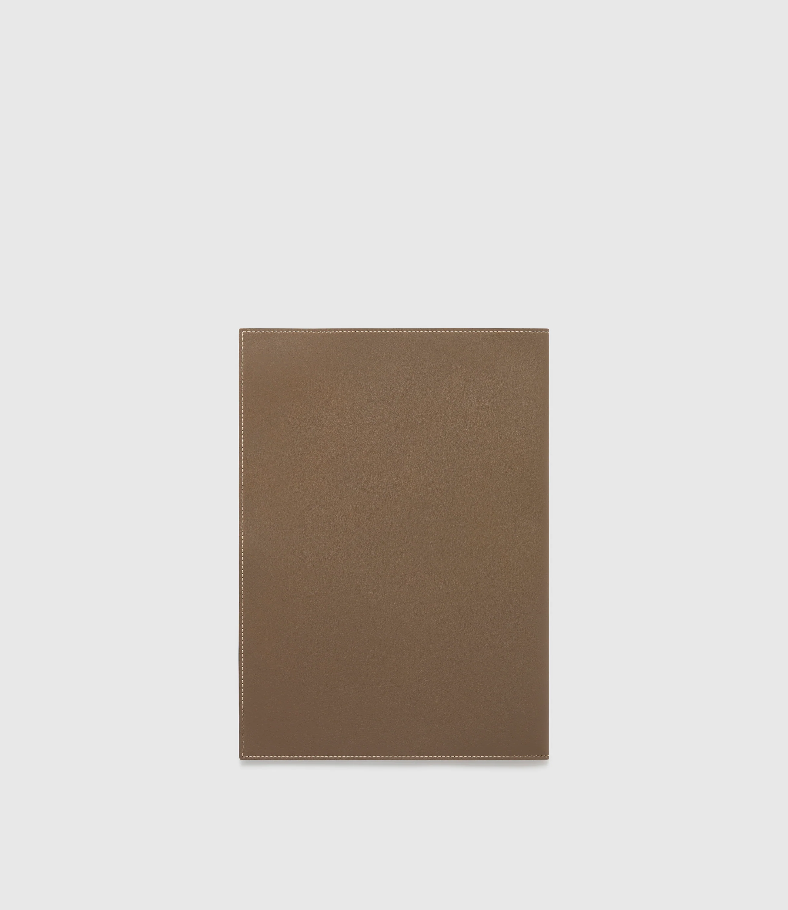 A4 Leather Folder Smooth Calfskin Taupe - Image 3