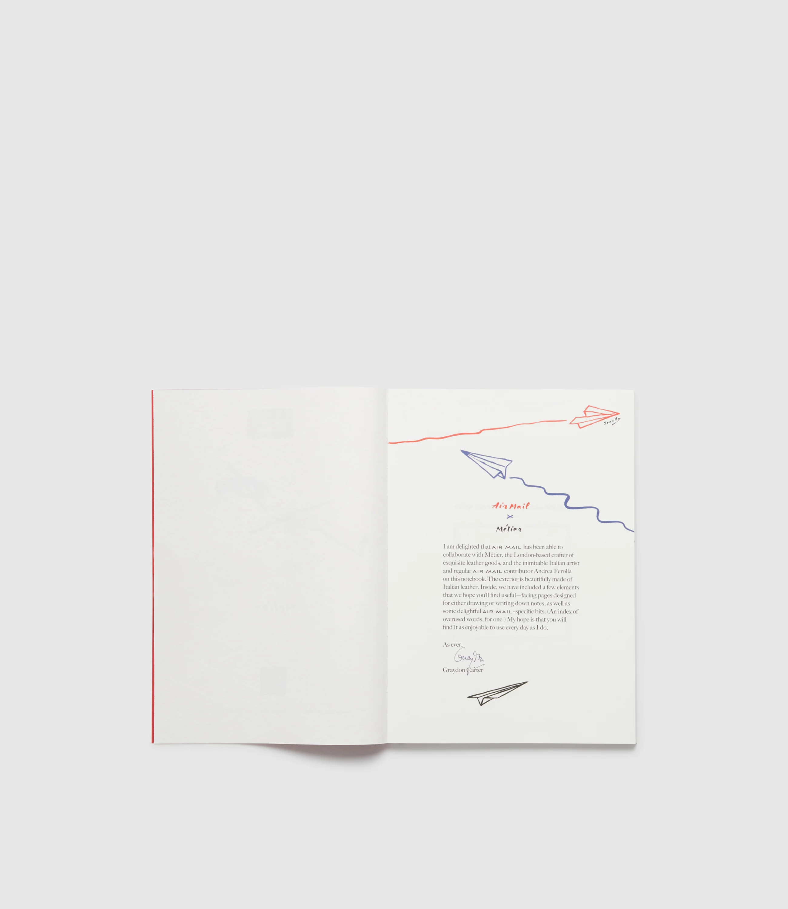 Air Mail x Métier A5 Notebook Air Mail Paper Red - Image 5