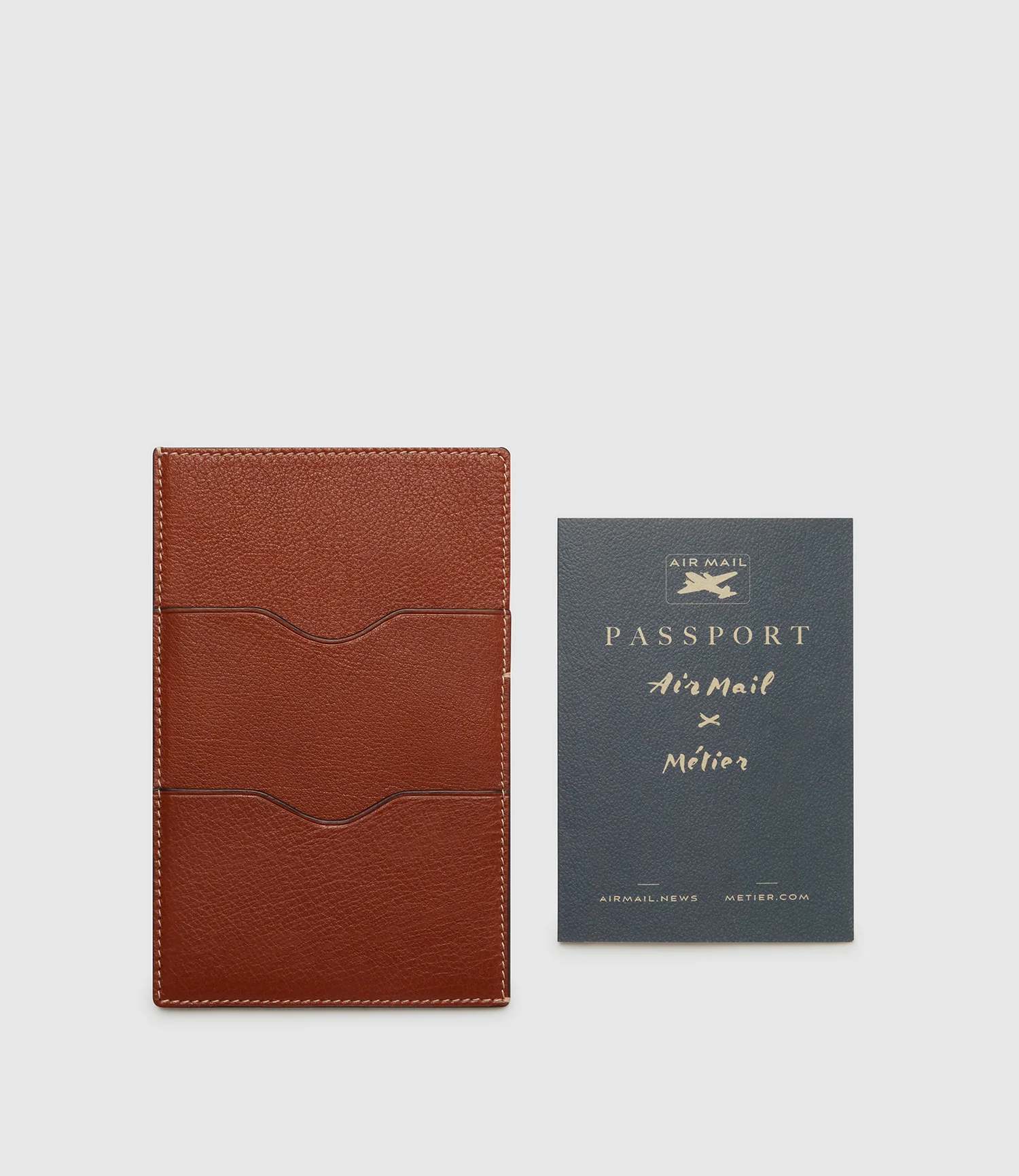 Air Mail x Métier Thin Travel Wallet Buffalo Cognac - Image 2