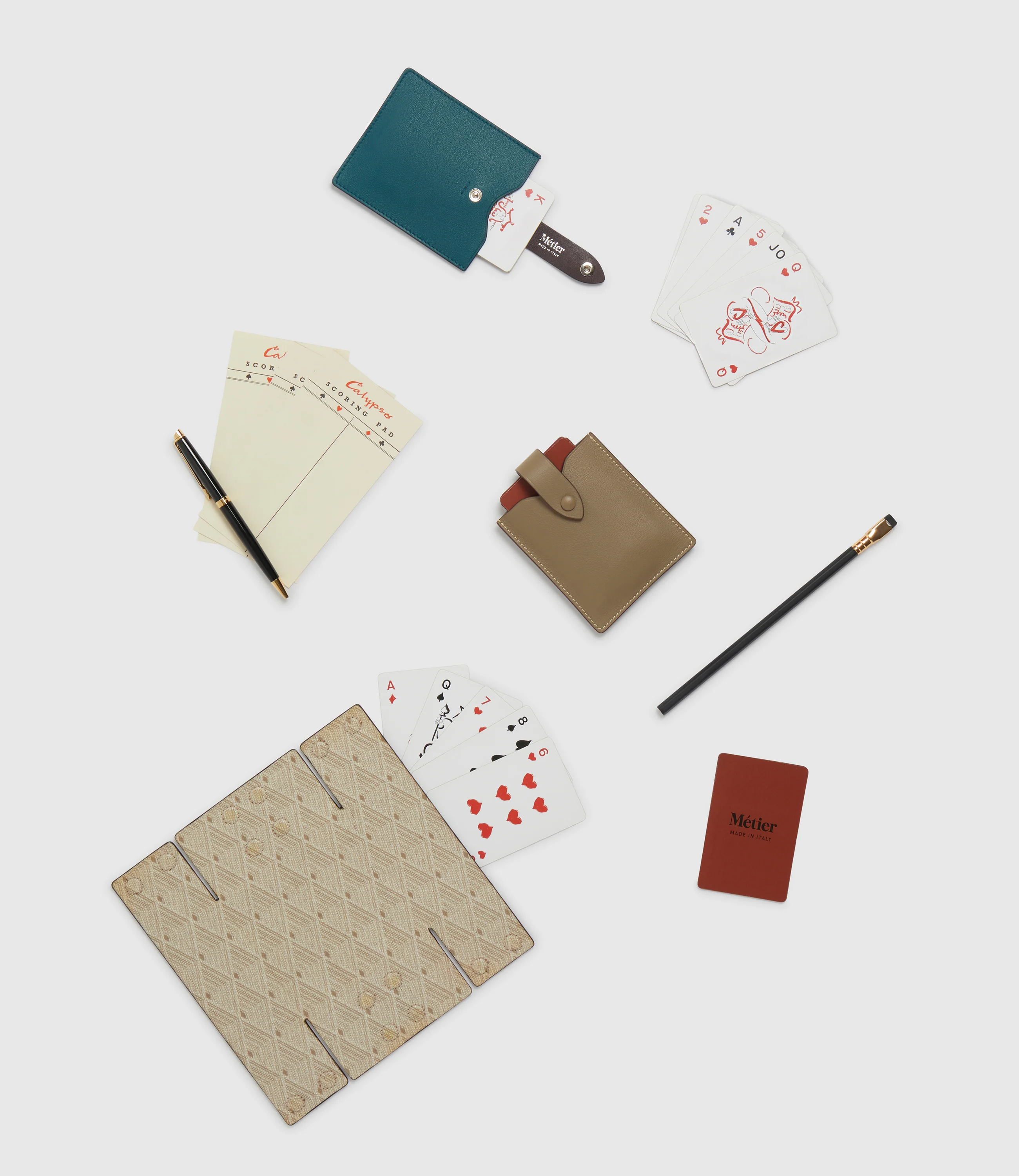 Playing Cards and Deck of Cards Case Set Smooth Calfskin Lost At Sea - Image 3