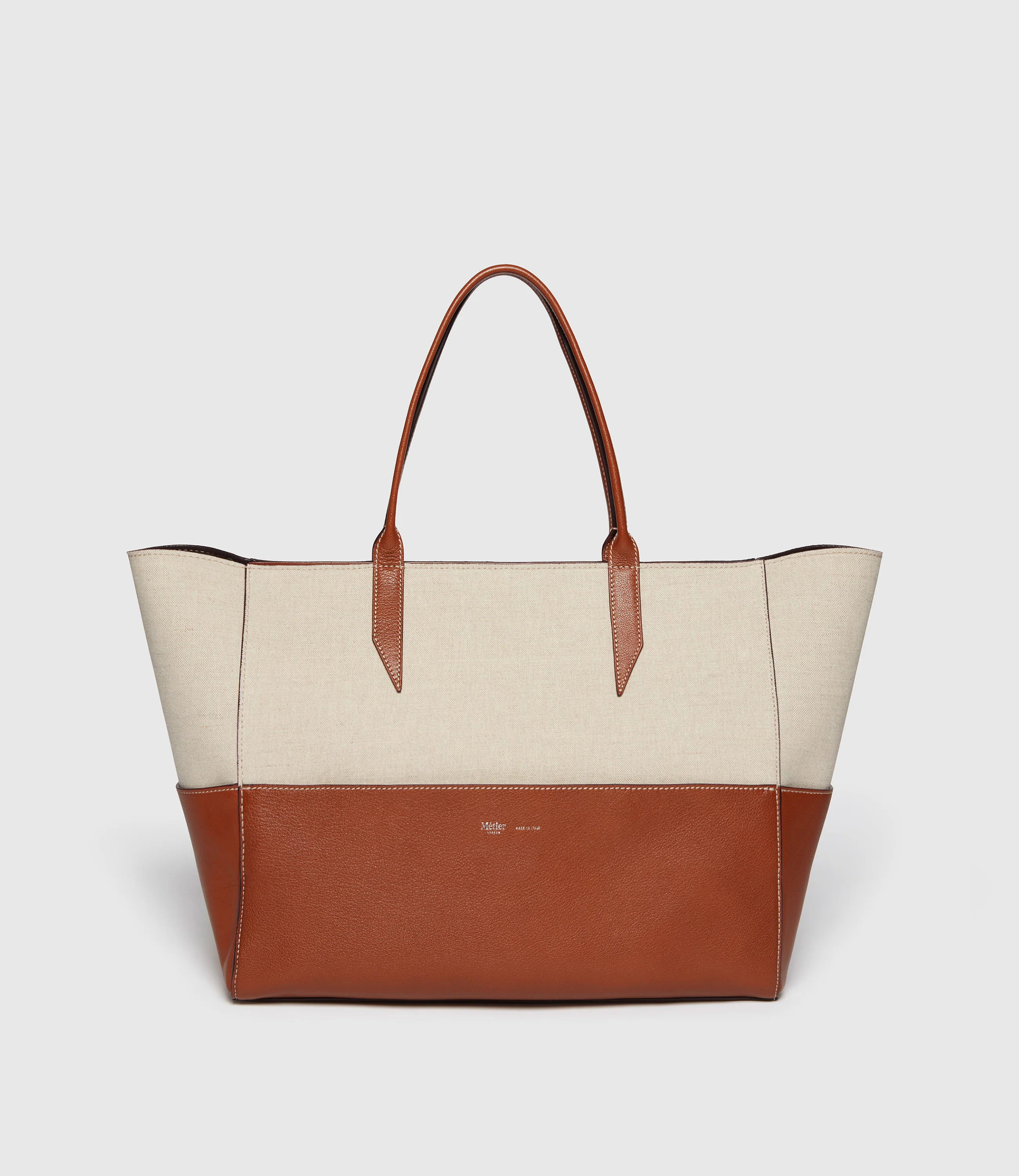 Incognito 36 Cabas Natural Linen with Cognac