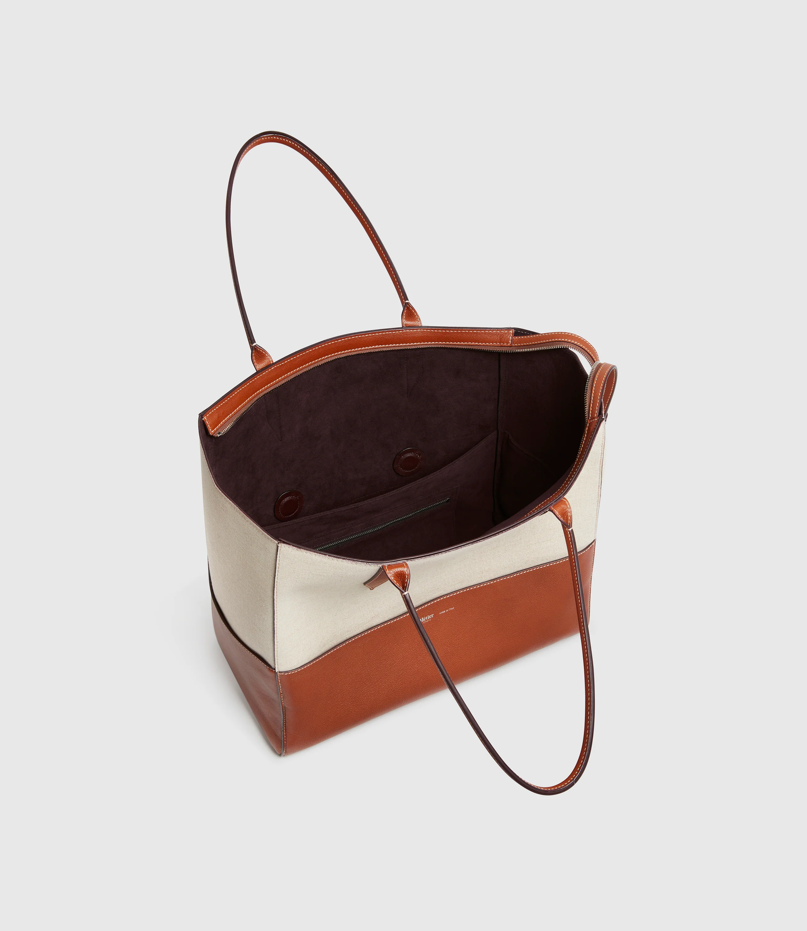 Incognito 36 Cabas Natural Linen with Cognac - Image 3
