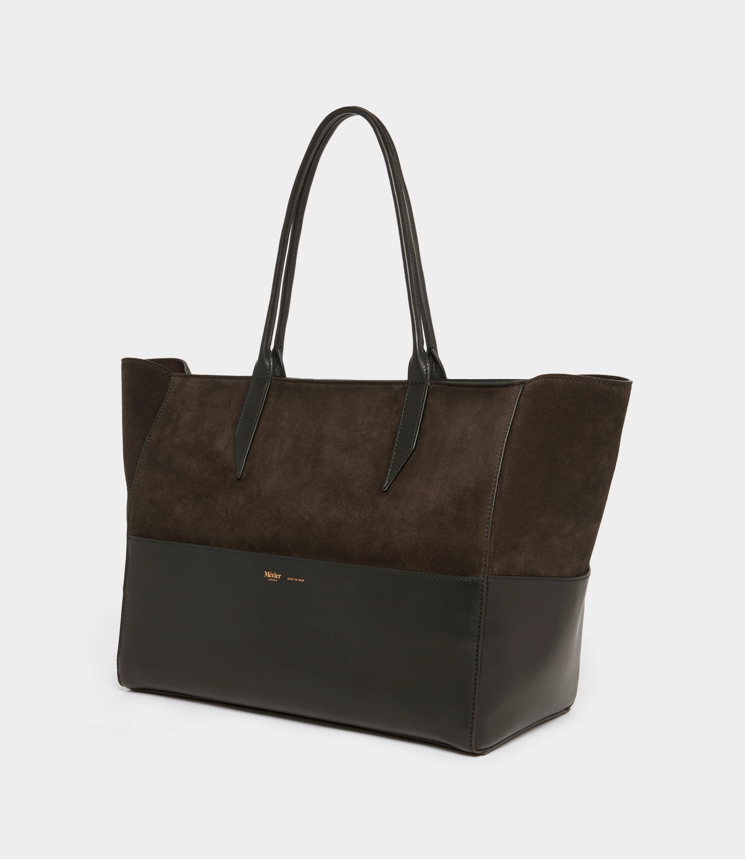 Incognito 36 Cabas Suede Chocolate and Atelier Calfskin Black - Image 2