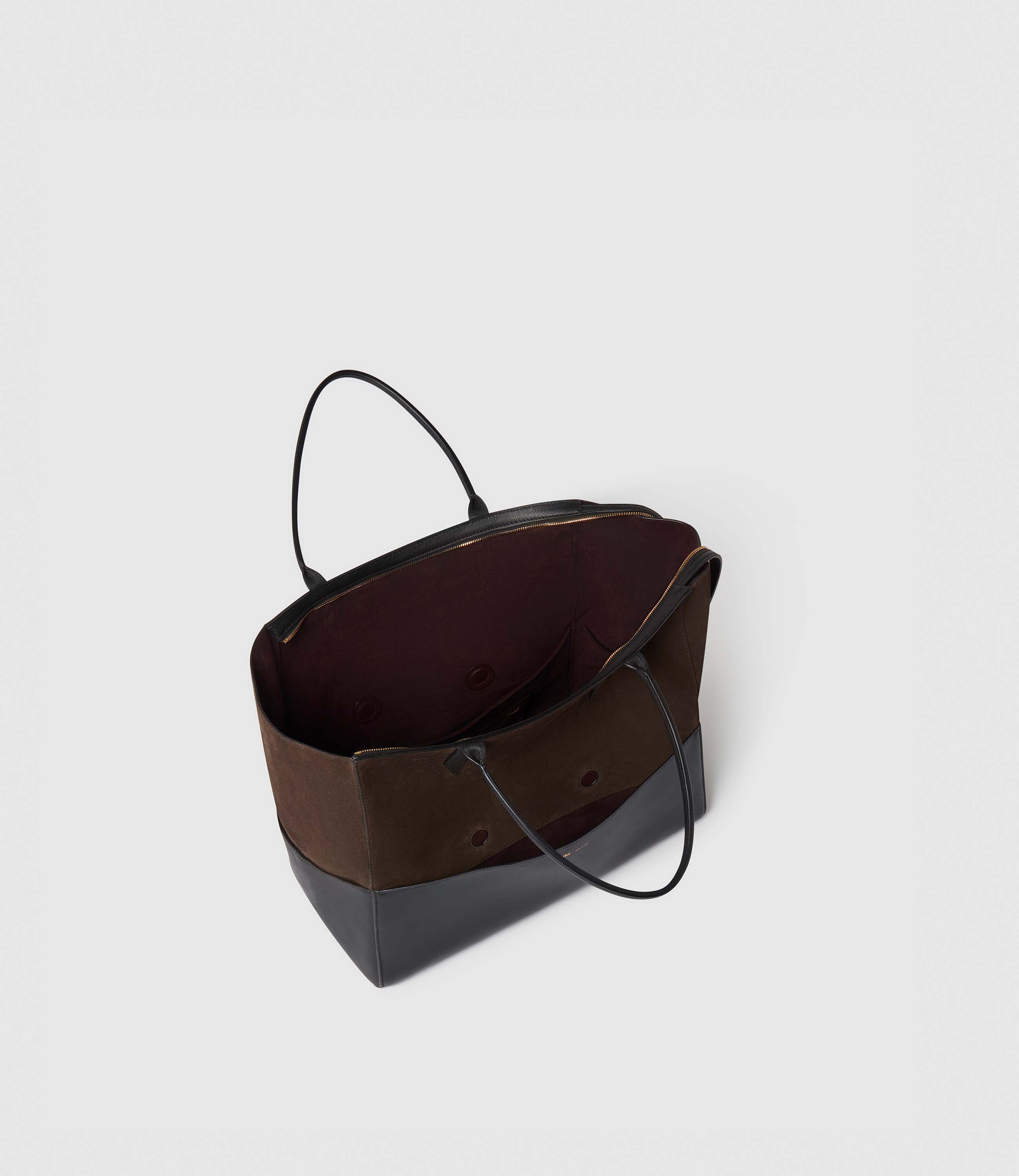Incognito 36 Cabas Suede Chocolate and Atelier Calfskin Black - Image 3