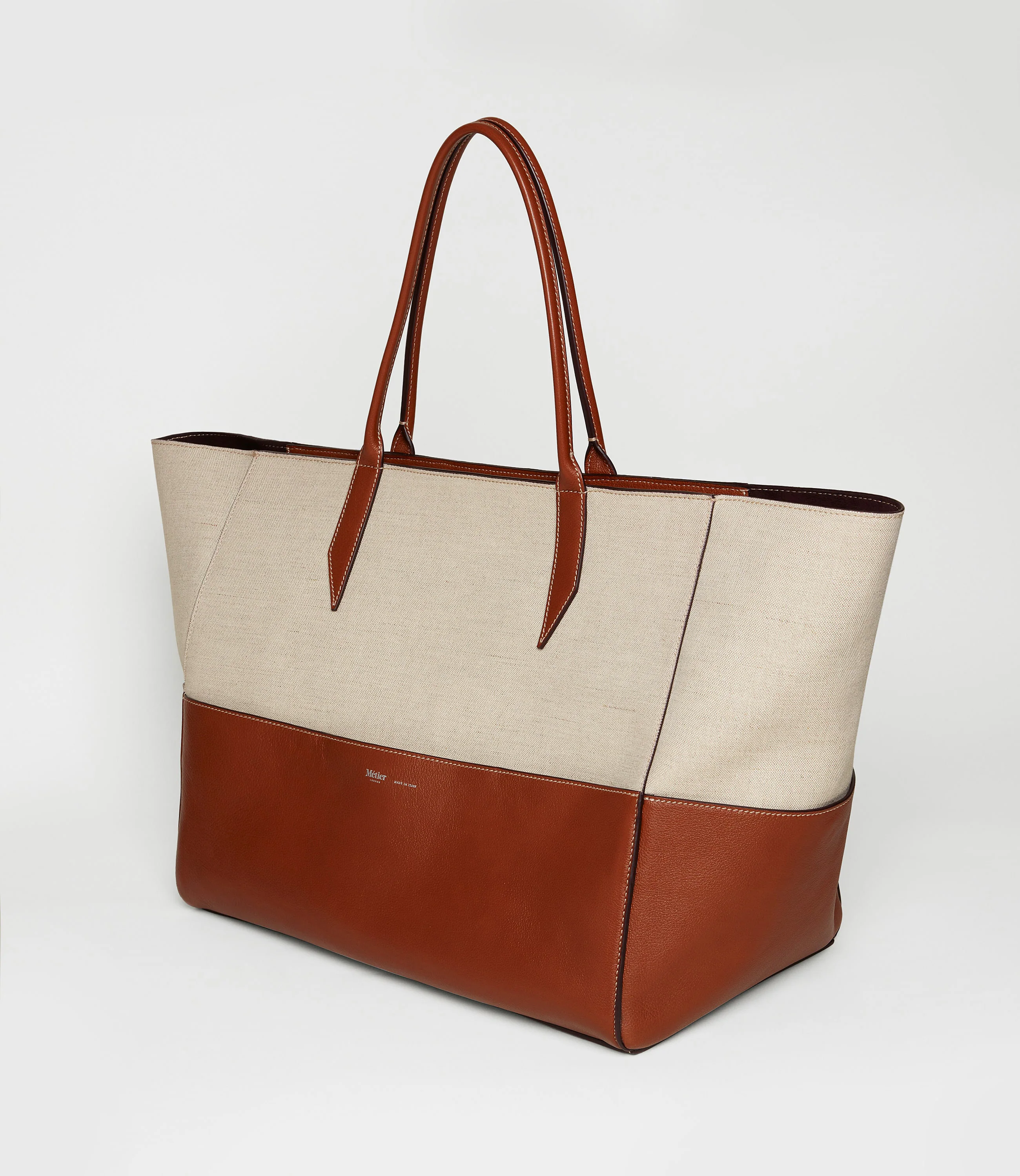 Incognito 42 Cabas Bag Natural Linen Cognac - Image 2