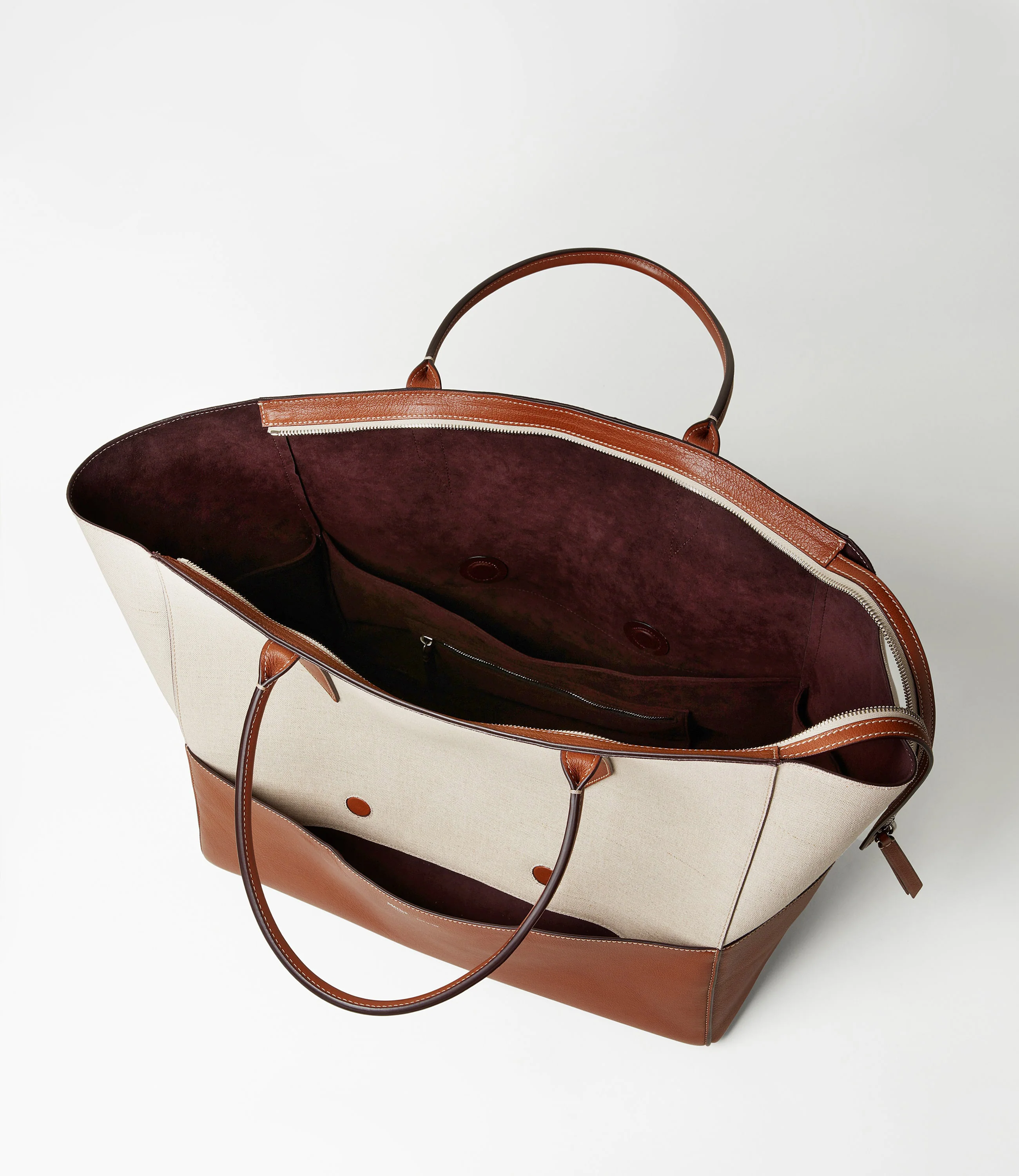 Incognito 42 Cabas Bag Natural Linen Cognac - Image 3