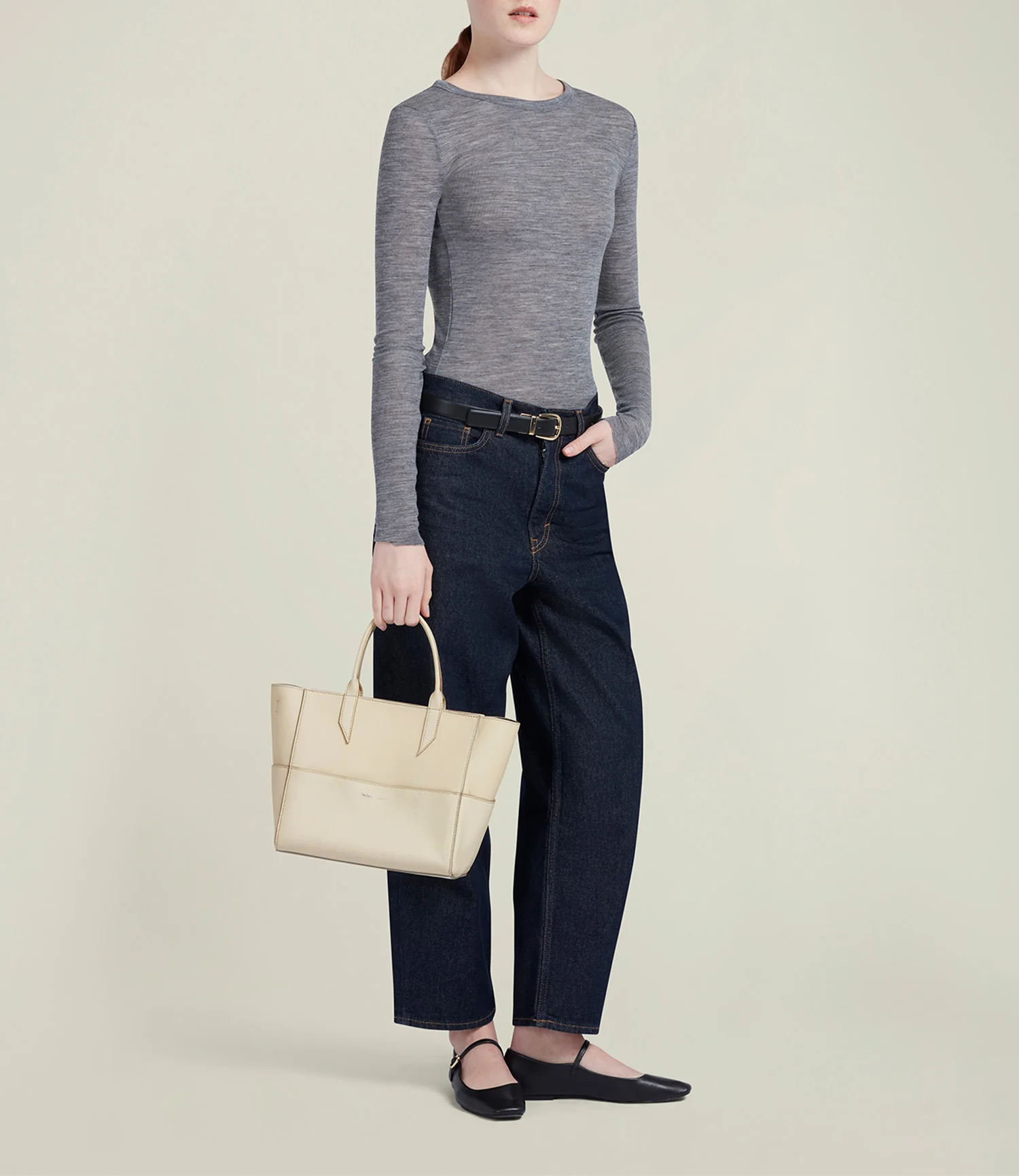Incognito Cross Body Cabas Smooth Calfskin White Sand - Image 4
