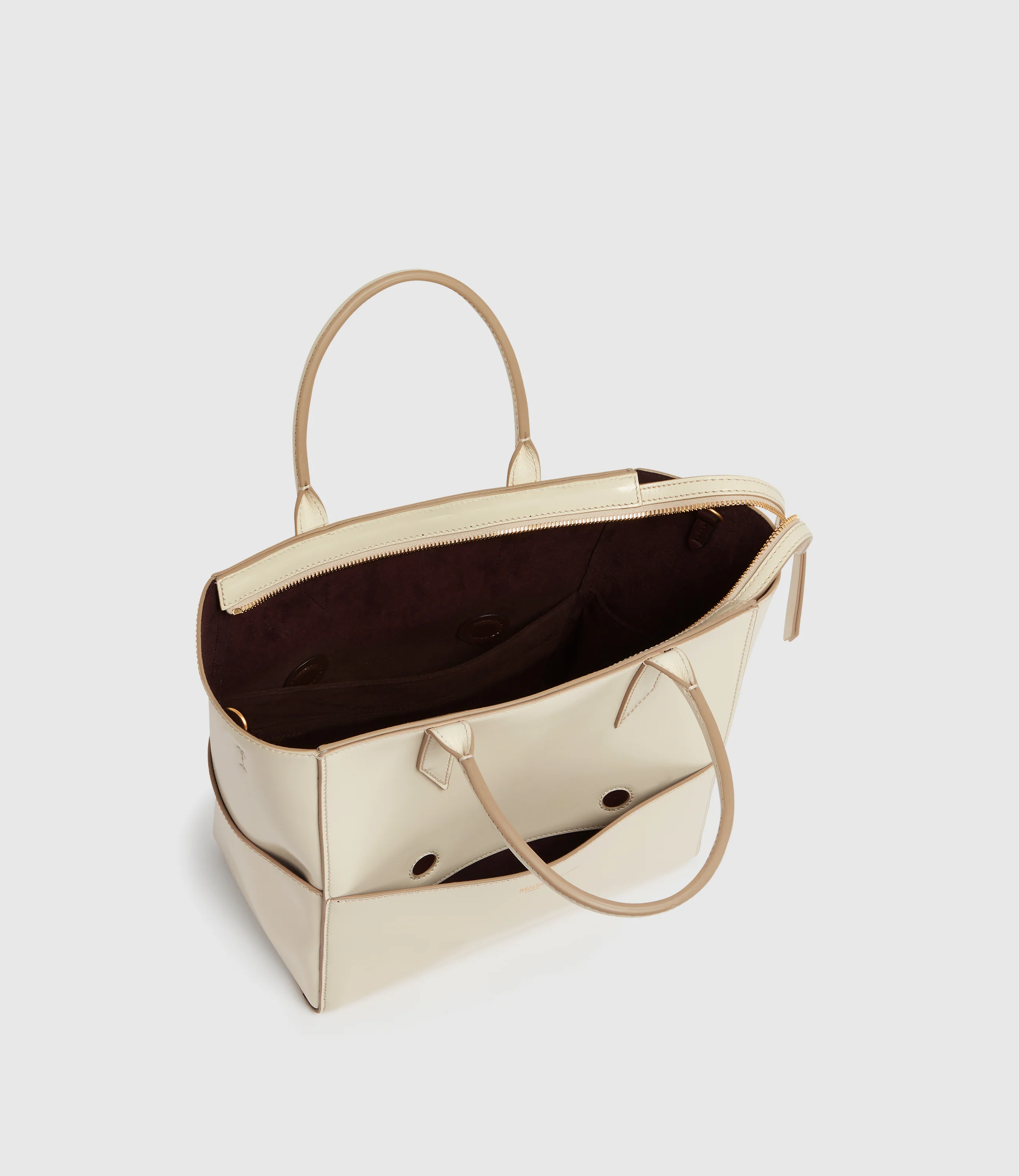 Incognito Crossbody Glossy Calfskin White Sand - Image 3