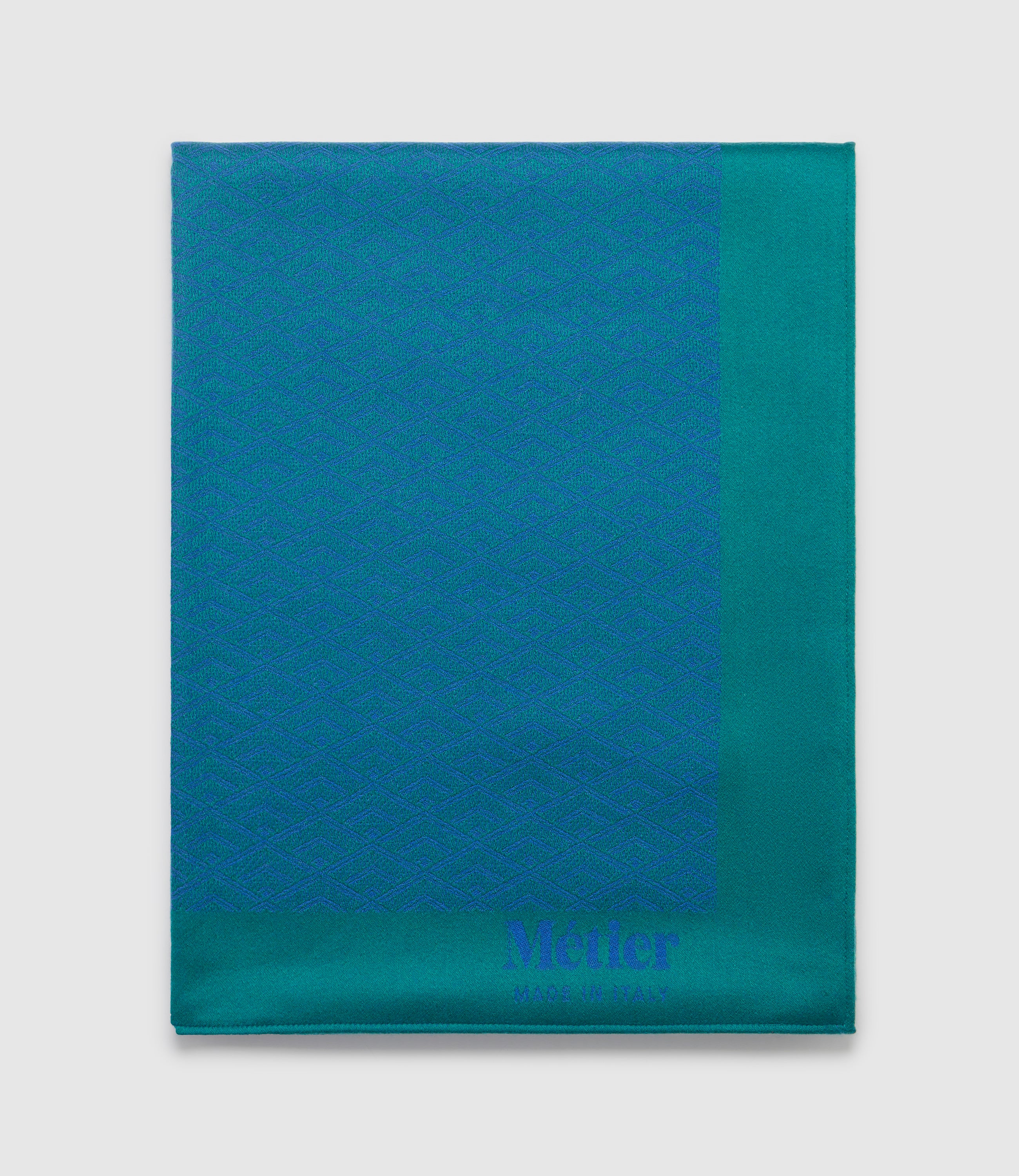 Large Cashmere Throw Yves Blue and Emerald