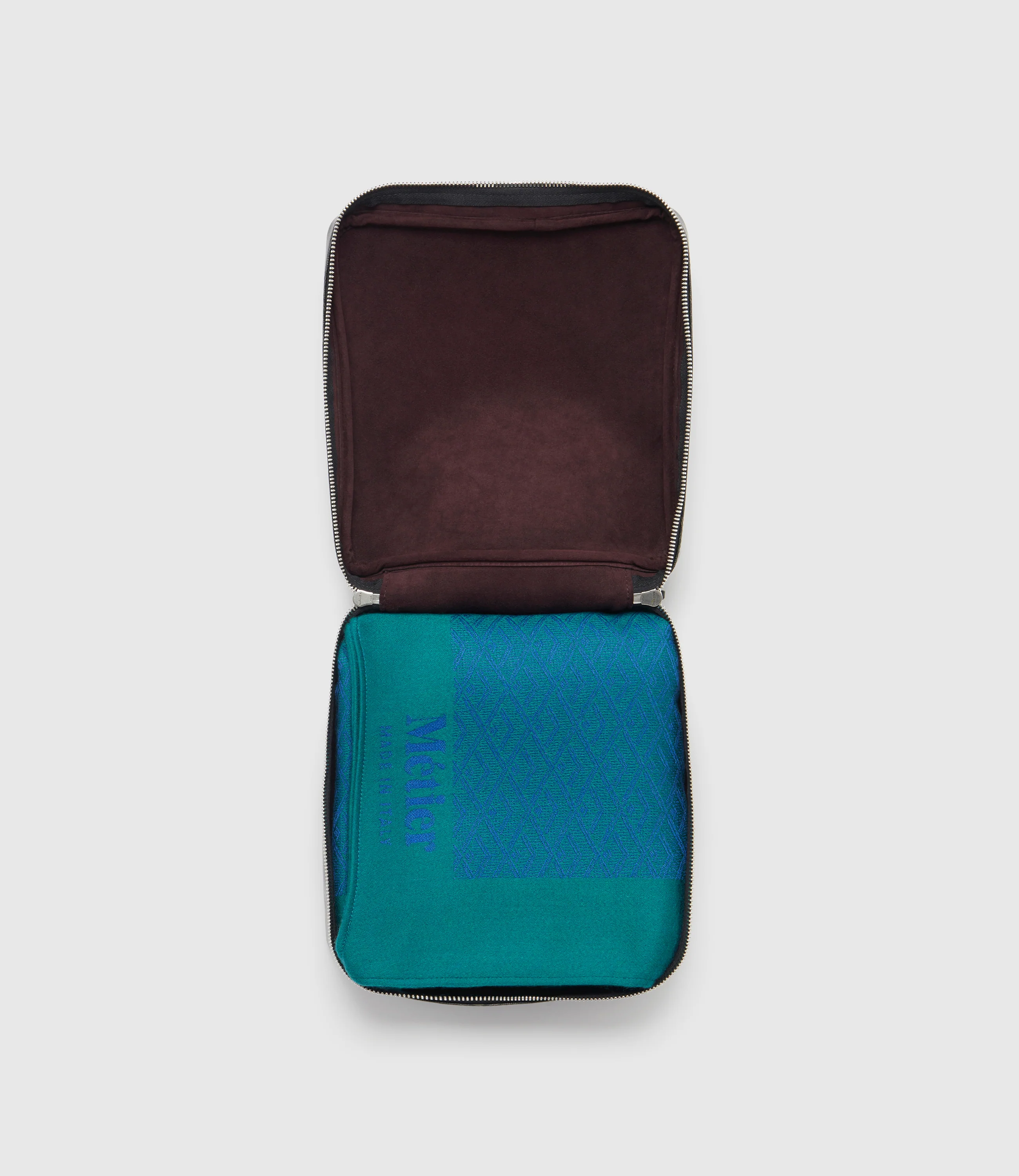 Large Cashmere Throw Yves Blue and Emerald - Image 5