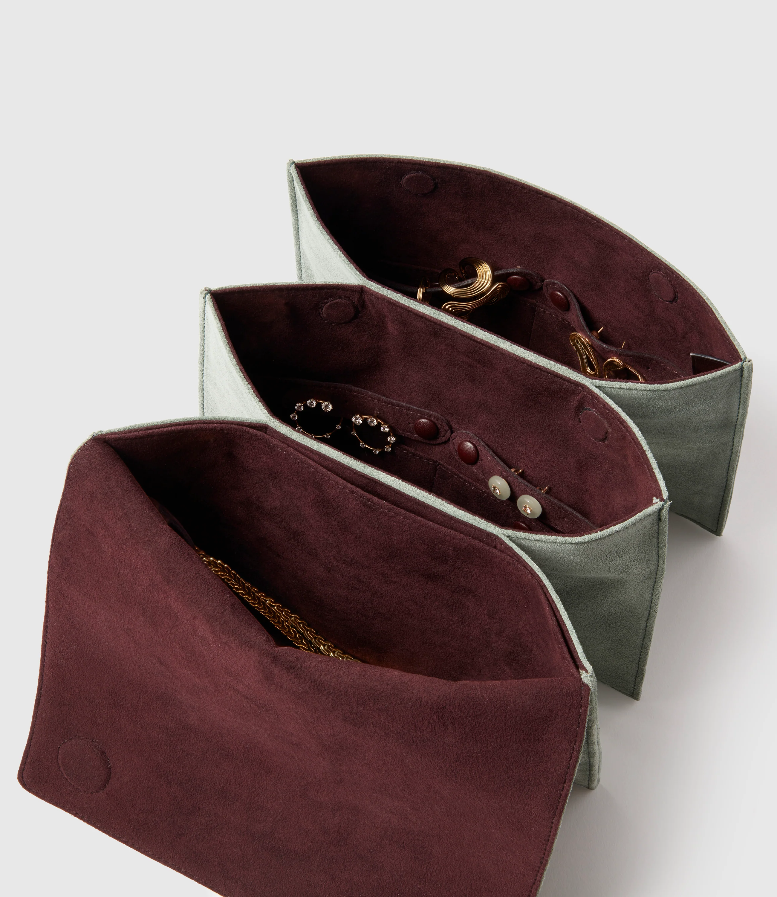 Large Jewellery Travel Case Suede Terra - Image 4