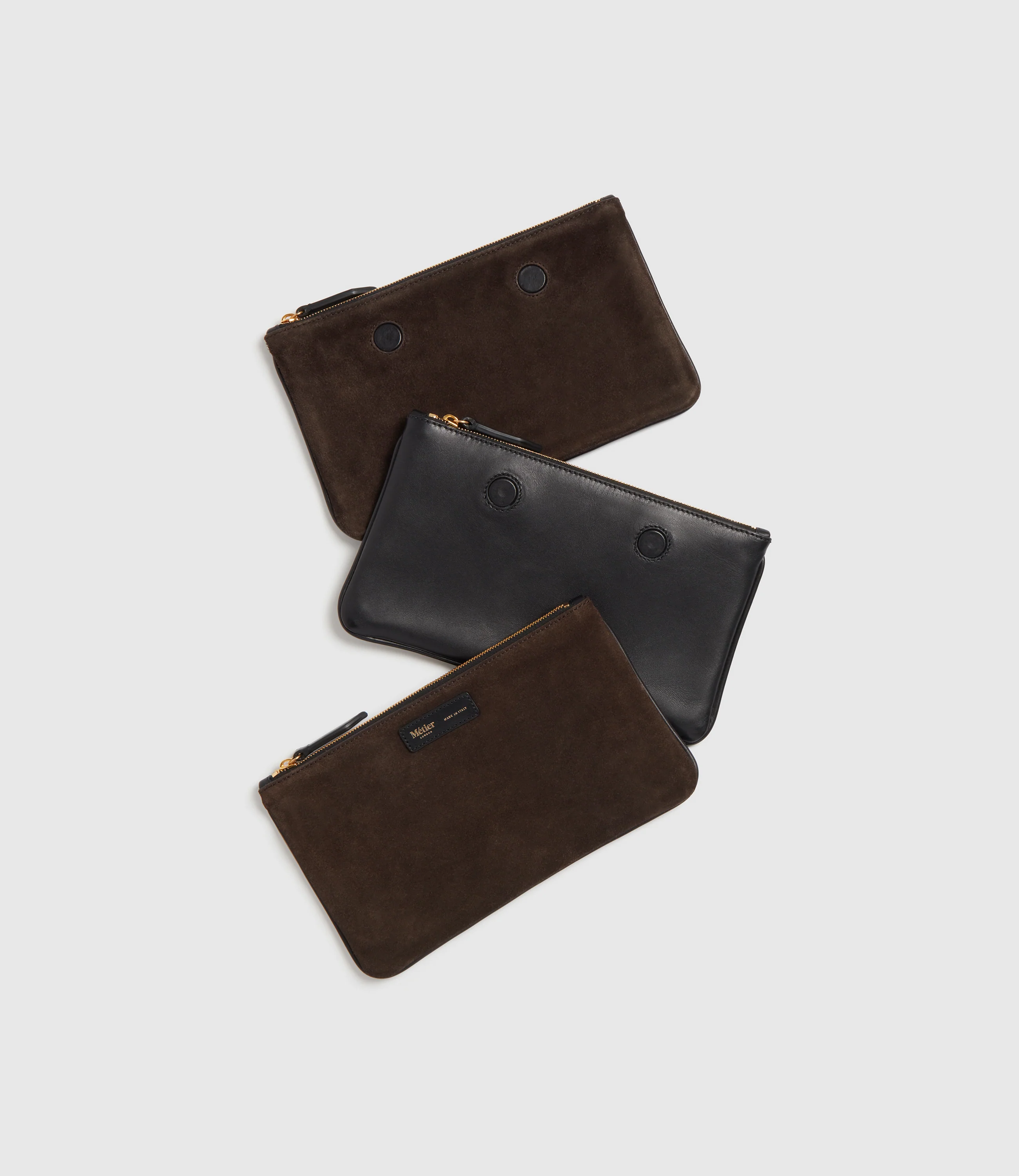 Magnetic Trio Clutch Large Suede Chocolate - Image 3