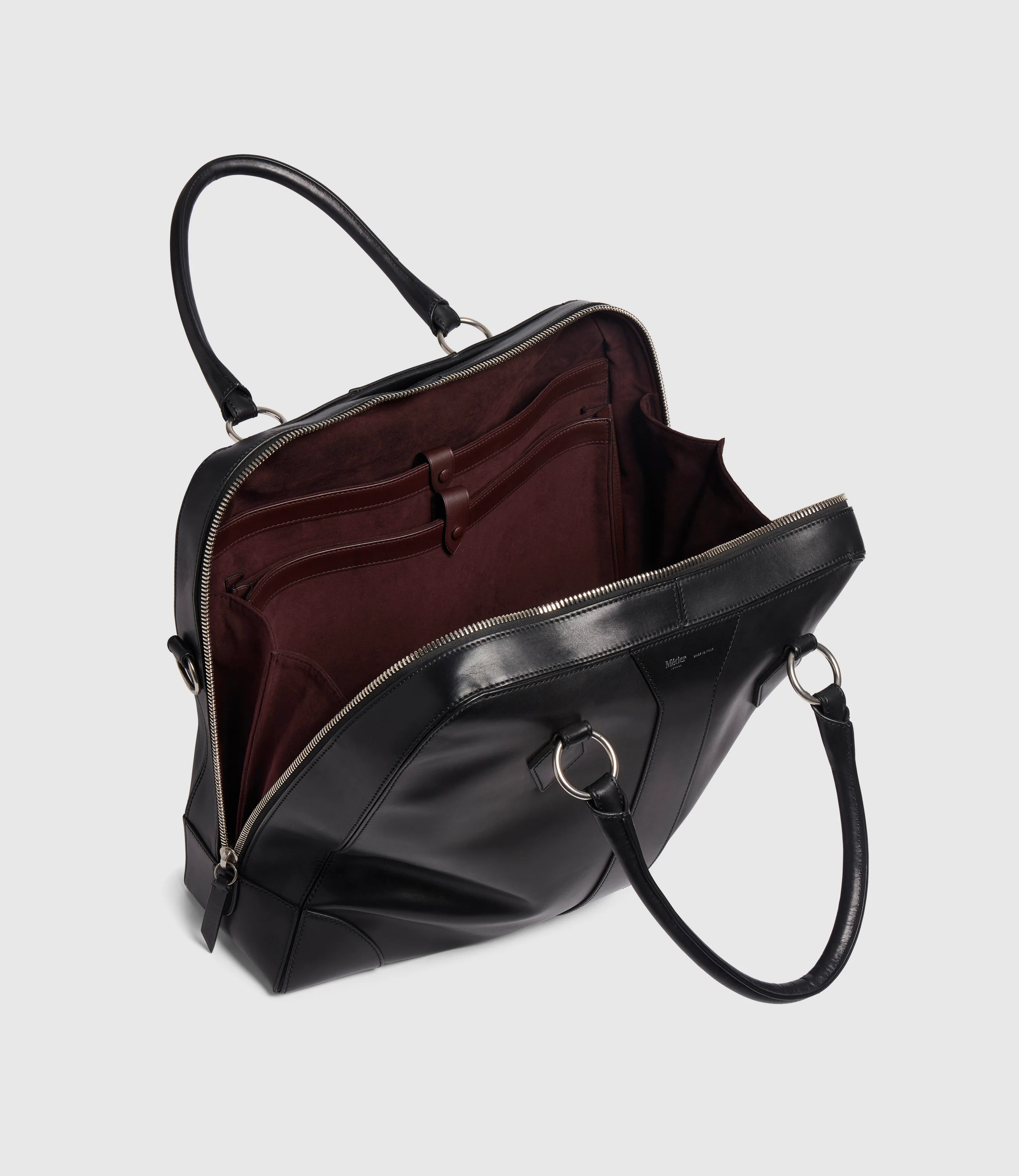 Le Petit Voyage Overnight Briefcase Atelier Calfskin Black - Image 3