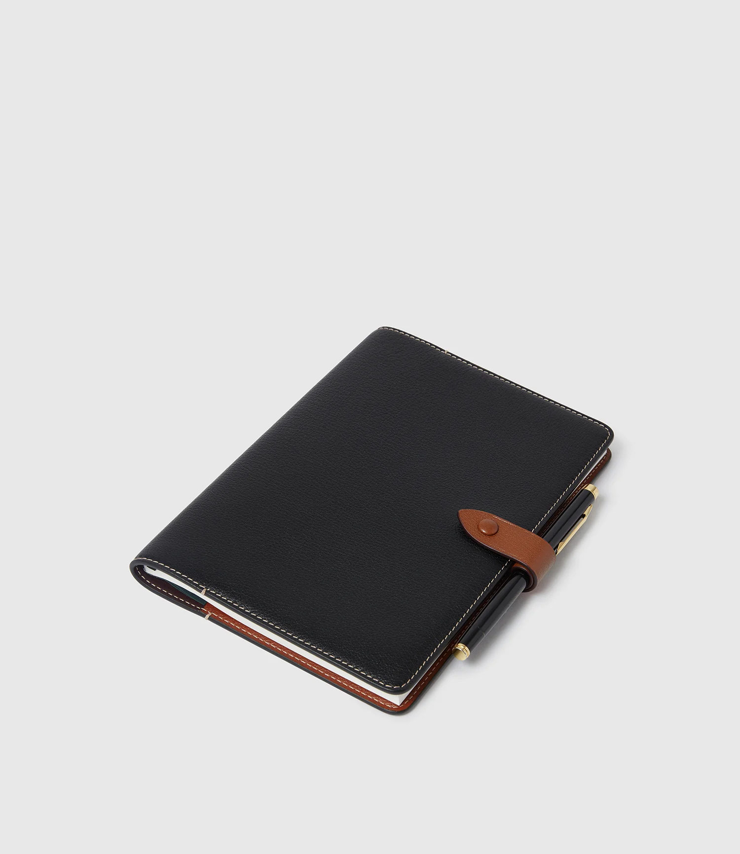 Limited Edition: A5 Notebook Cover Buffalo Black with Cognac - Image 2