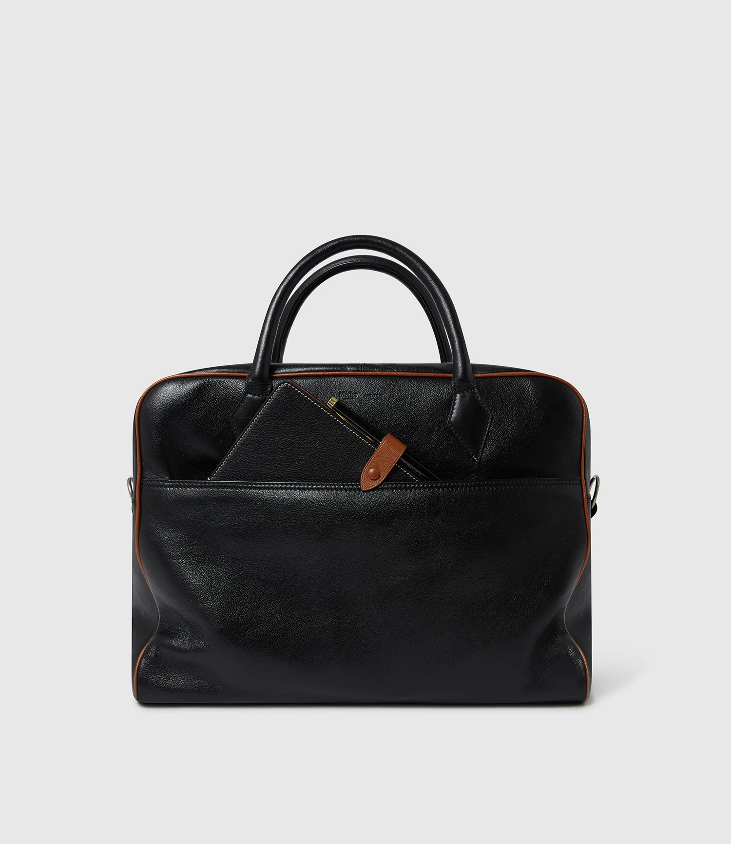Limited Edition: A5 Notebook Cover Buffalo Black with Cognac - Image 5