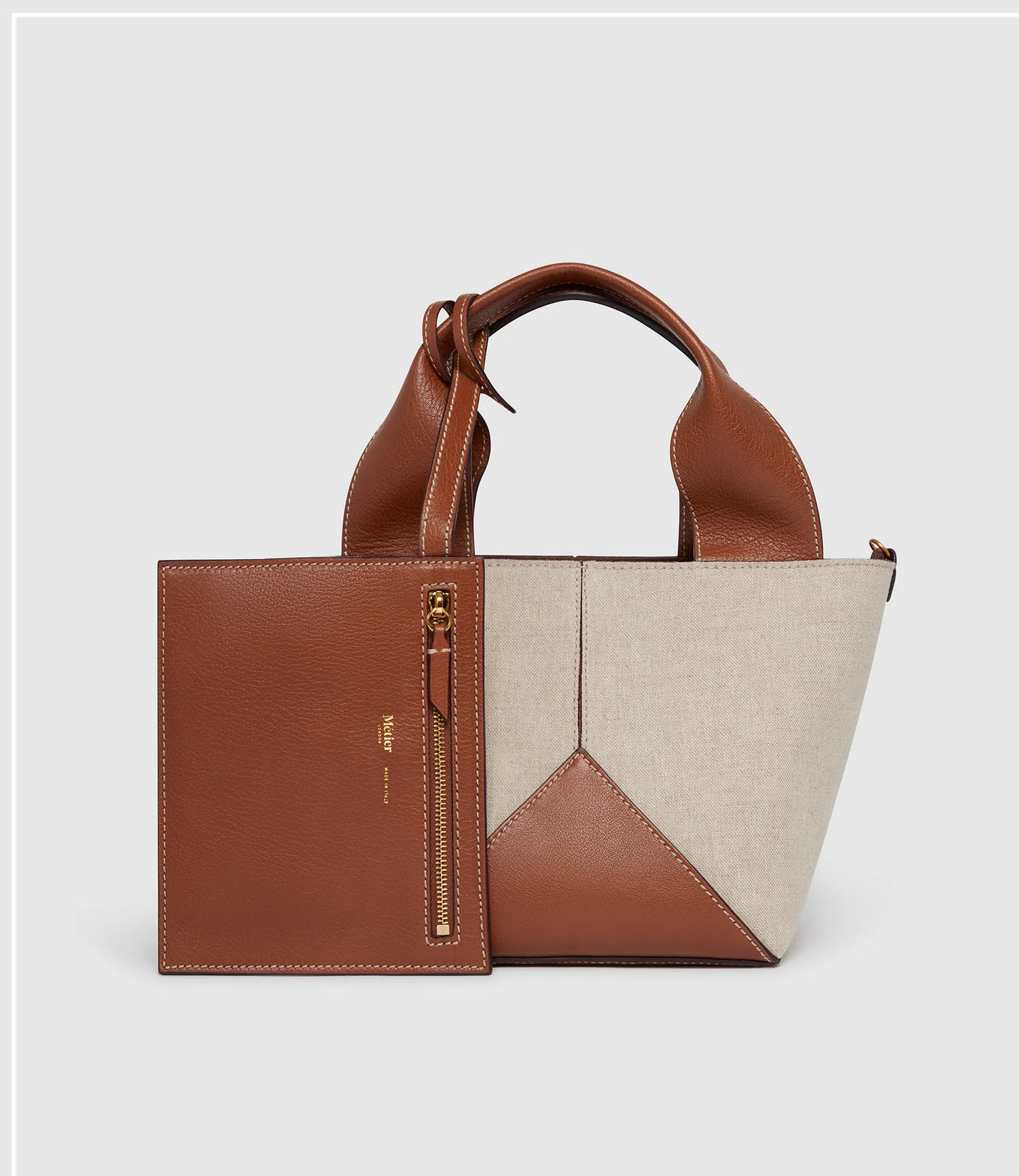 Market Mini Natural Linen with Cognac - Image 2