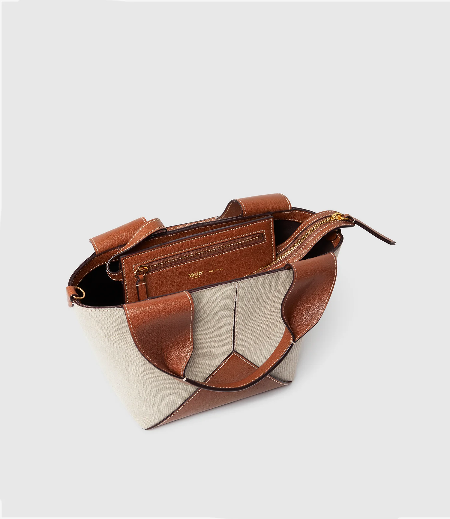 Market Mini Natural Linen with Cognac - Image 3