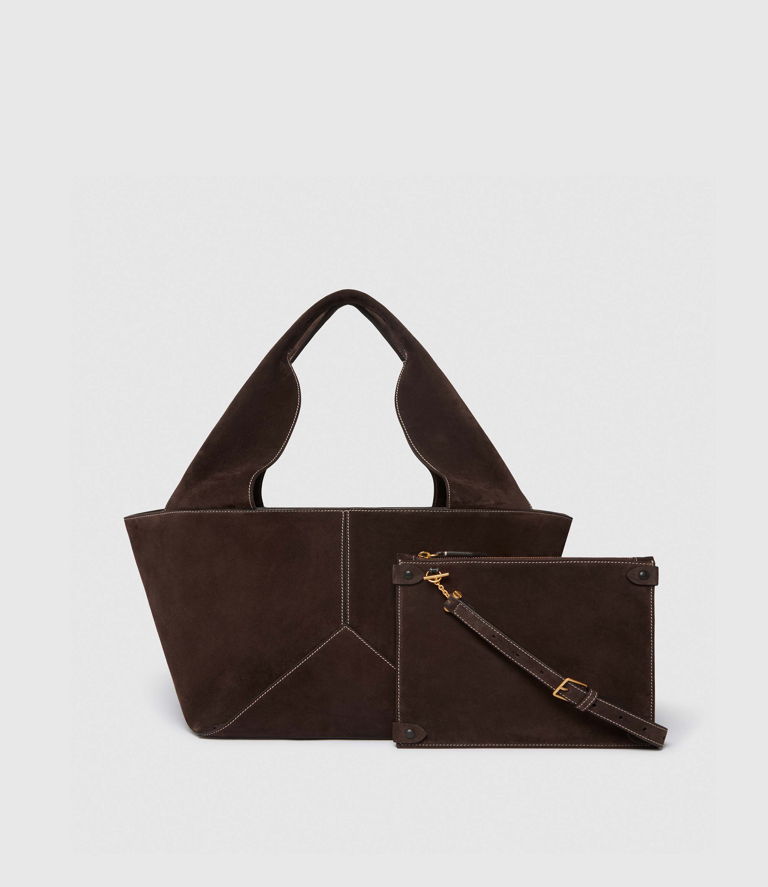 Market Small Suede Chocolate With Salt Stitching - Image 2