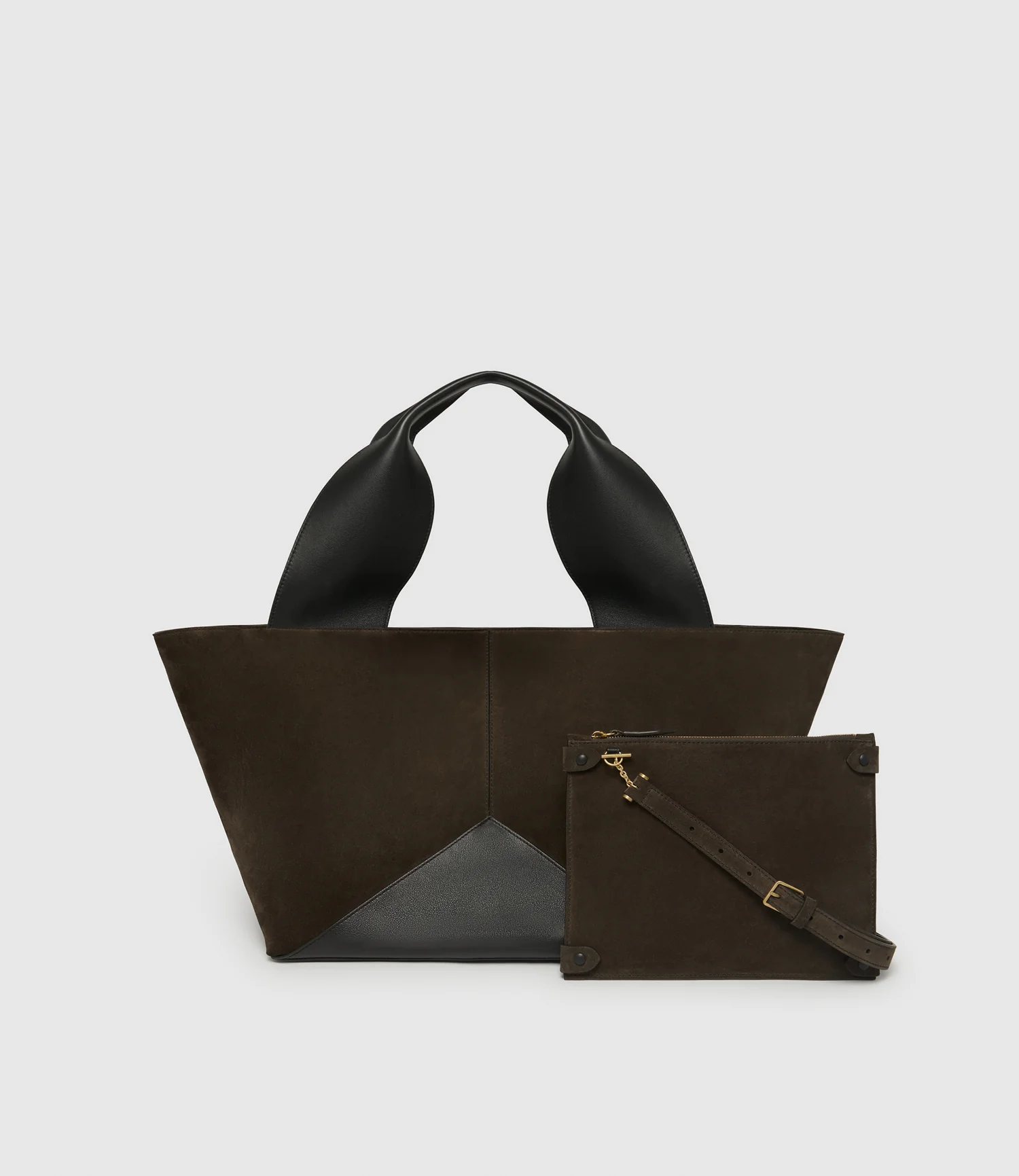 Market Weekend Suede Chocolate and Smooth Calfskin Black - Image 3