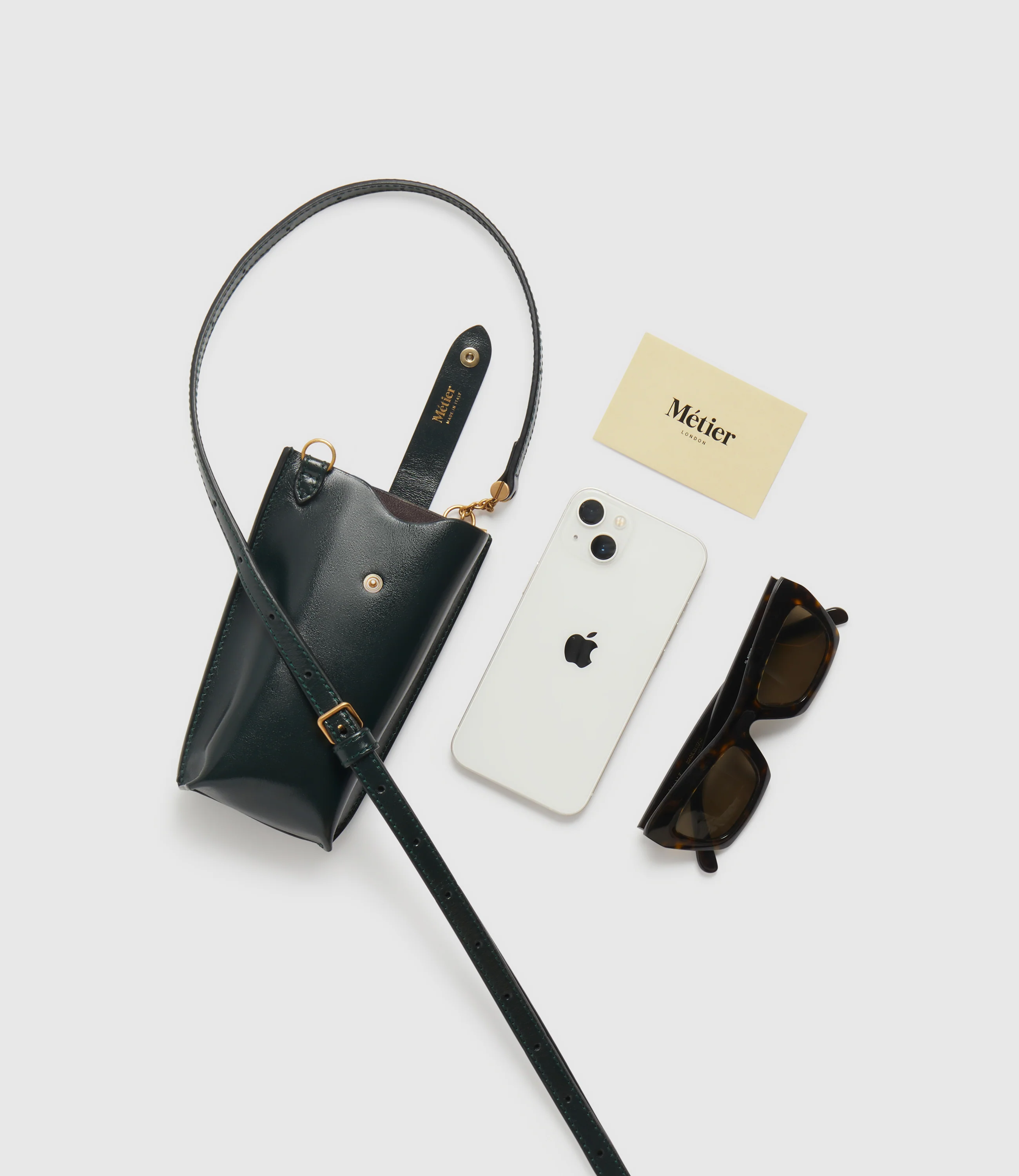 Minimalist Double Glossy Calfskin Forest Green - Image 3