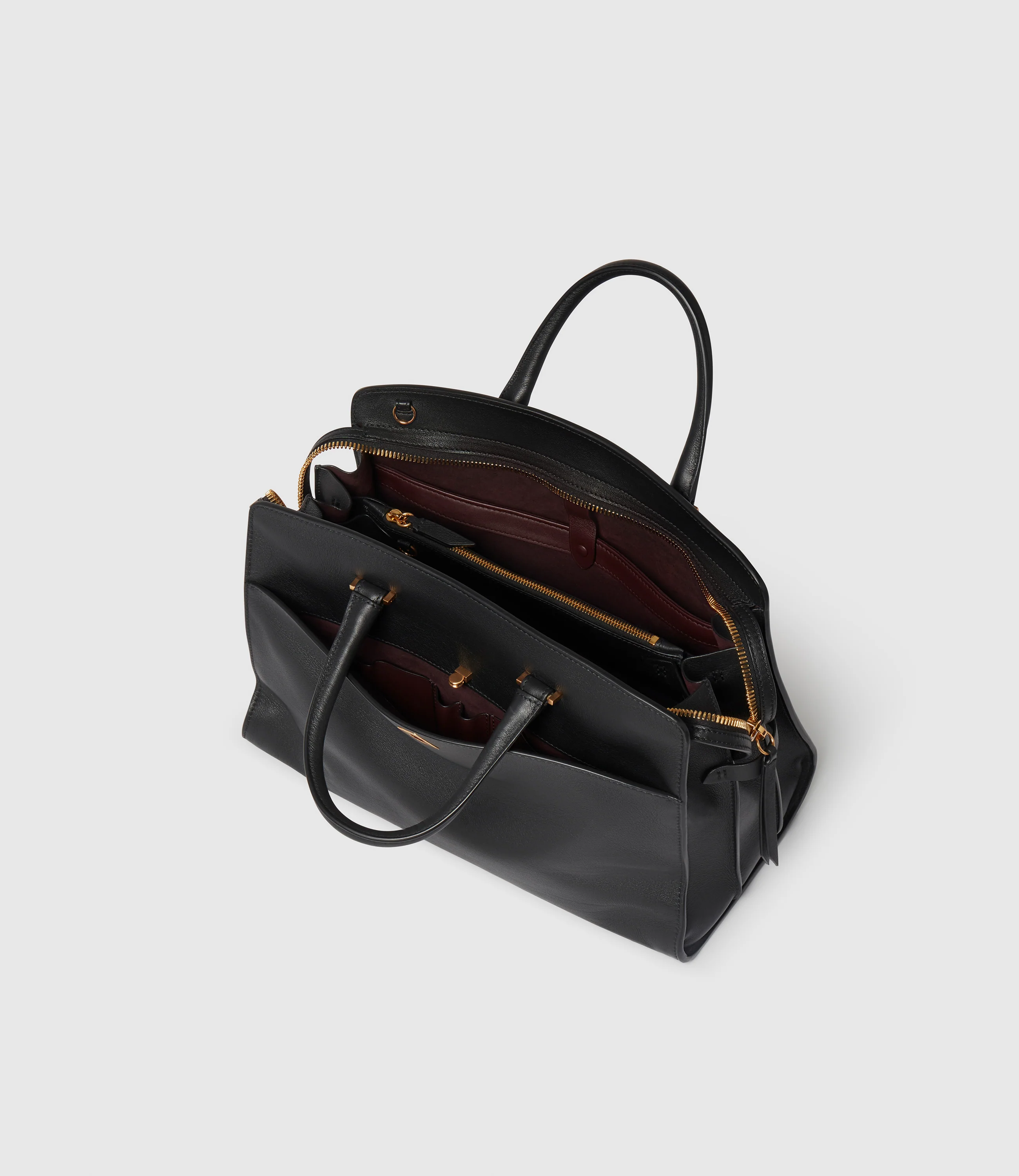 Private Eye Bag with Shoulder Strap Smooth Calfskin Black - Image 4
