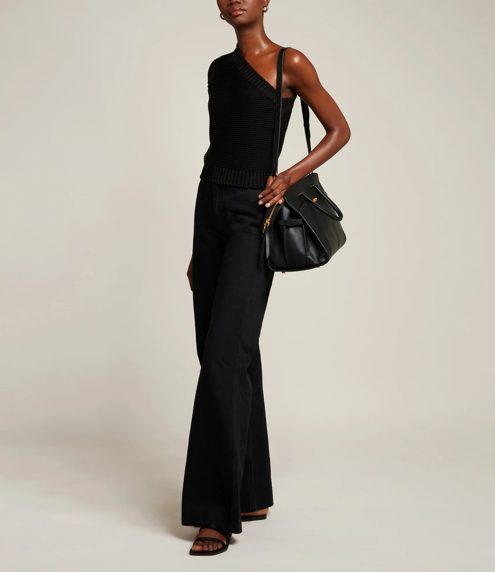 Private Eye Bag with Shoulder Strap Smooth Calfskin Black - Image 6