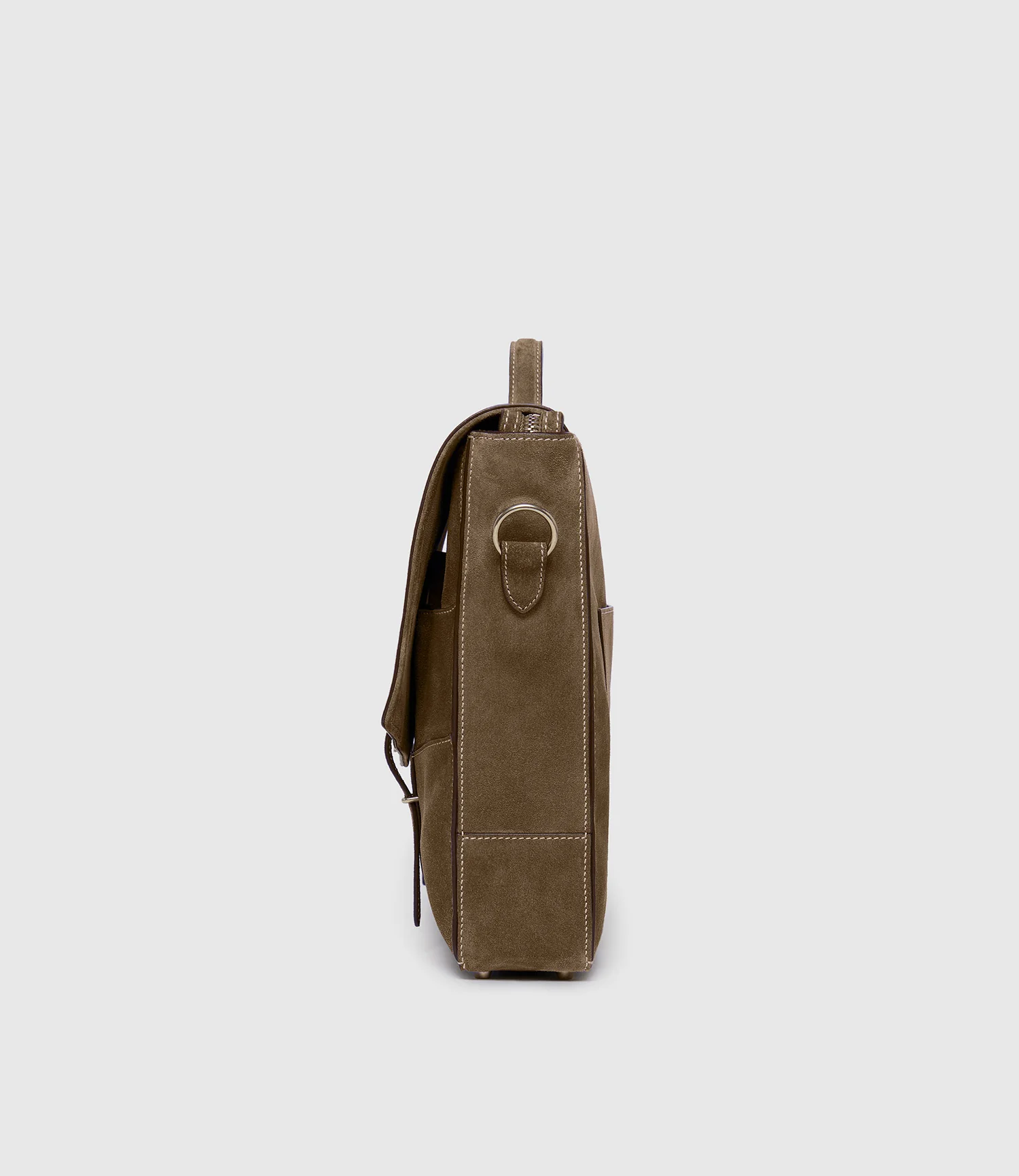 Rider Briefcase Suede Khaki - Image 5