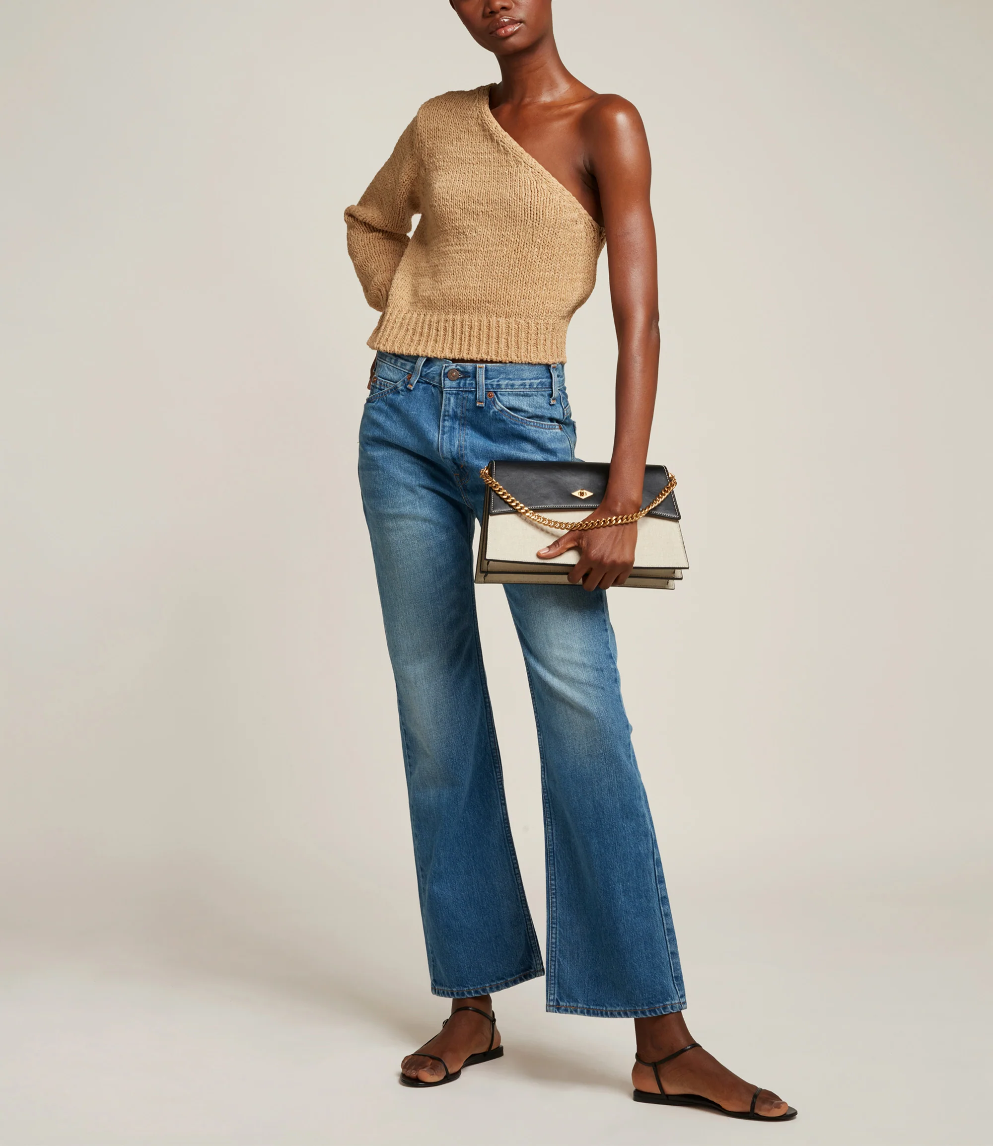 Roma Shoulder Bag Natural Linen and Apple Leather - Image 4