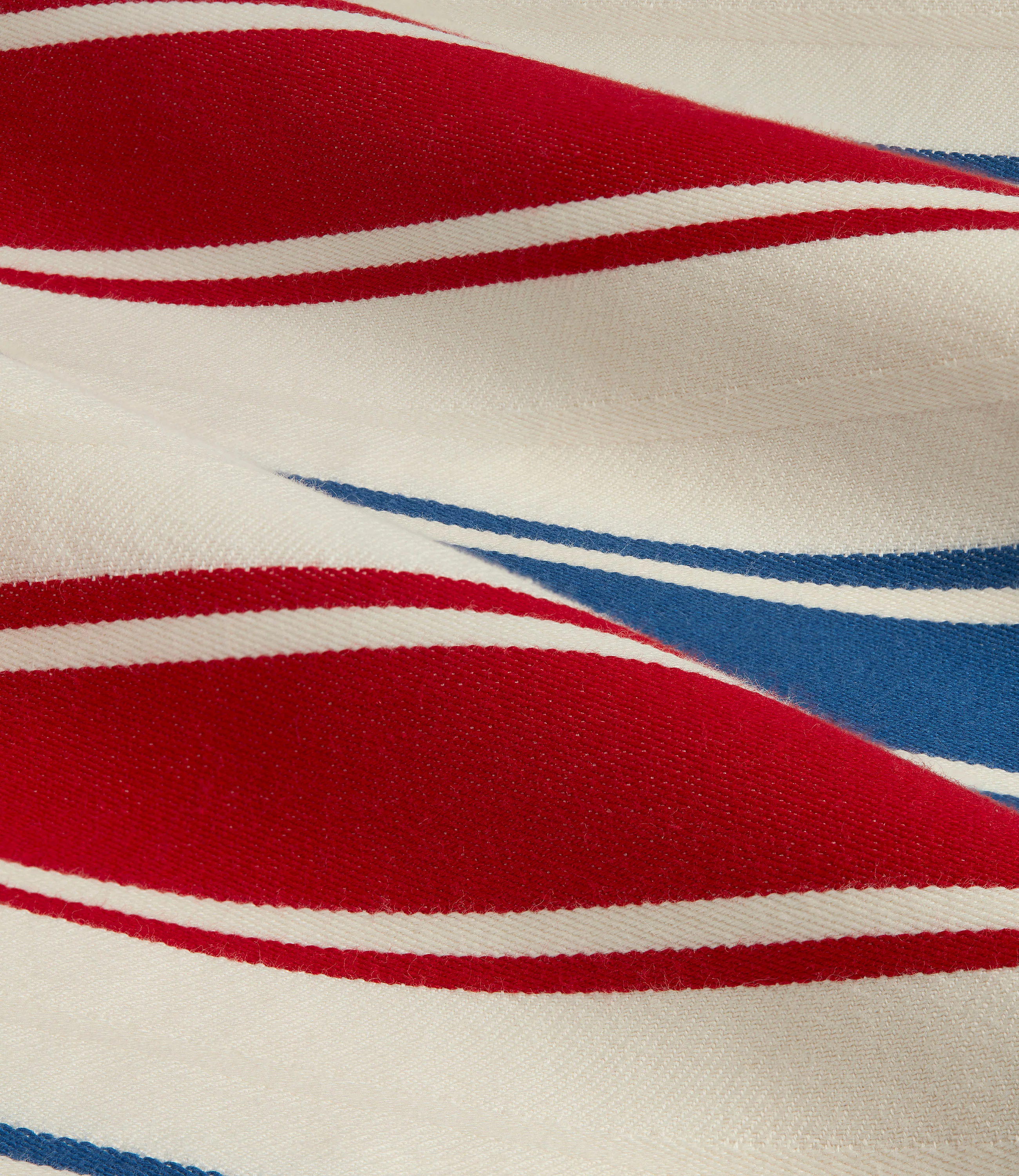 Small Beach Blanket Sustainable Cotton Red and Blue Stripe - Image 2