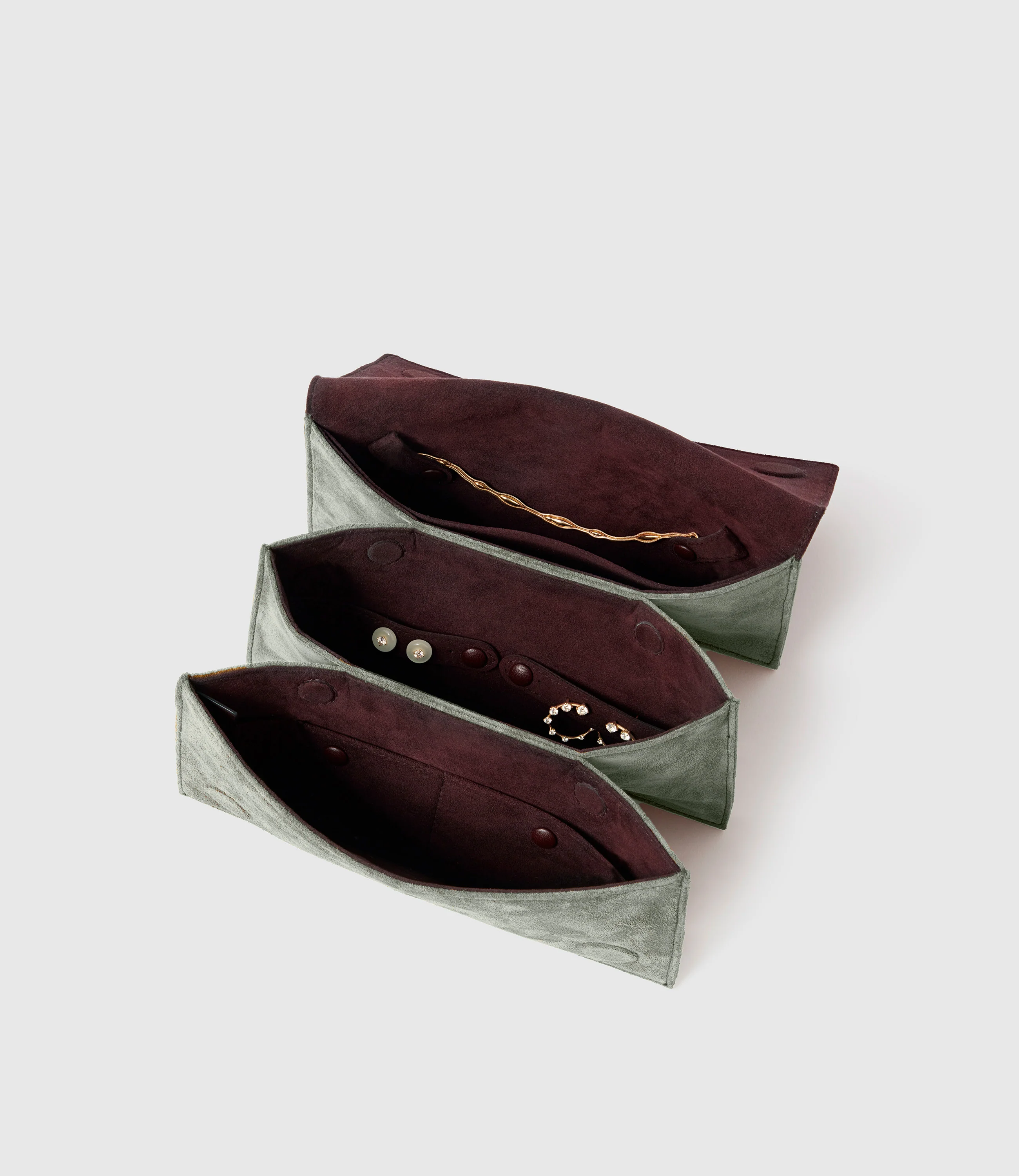 Small Jewellery Travel Case Suede Terra - Image 3