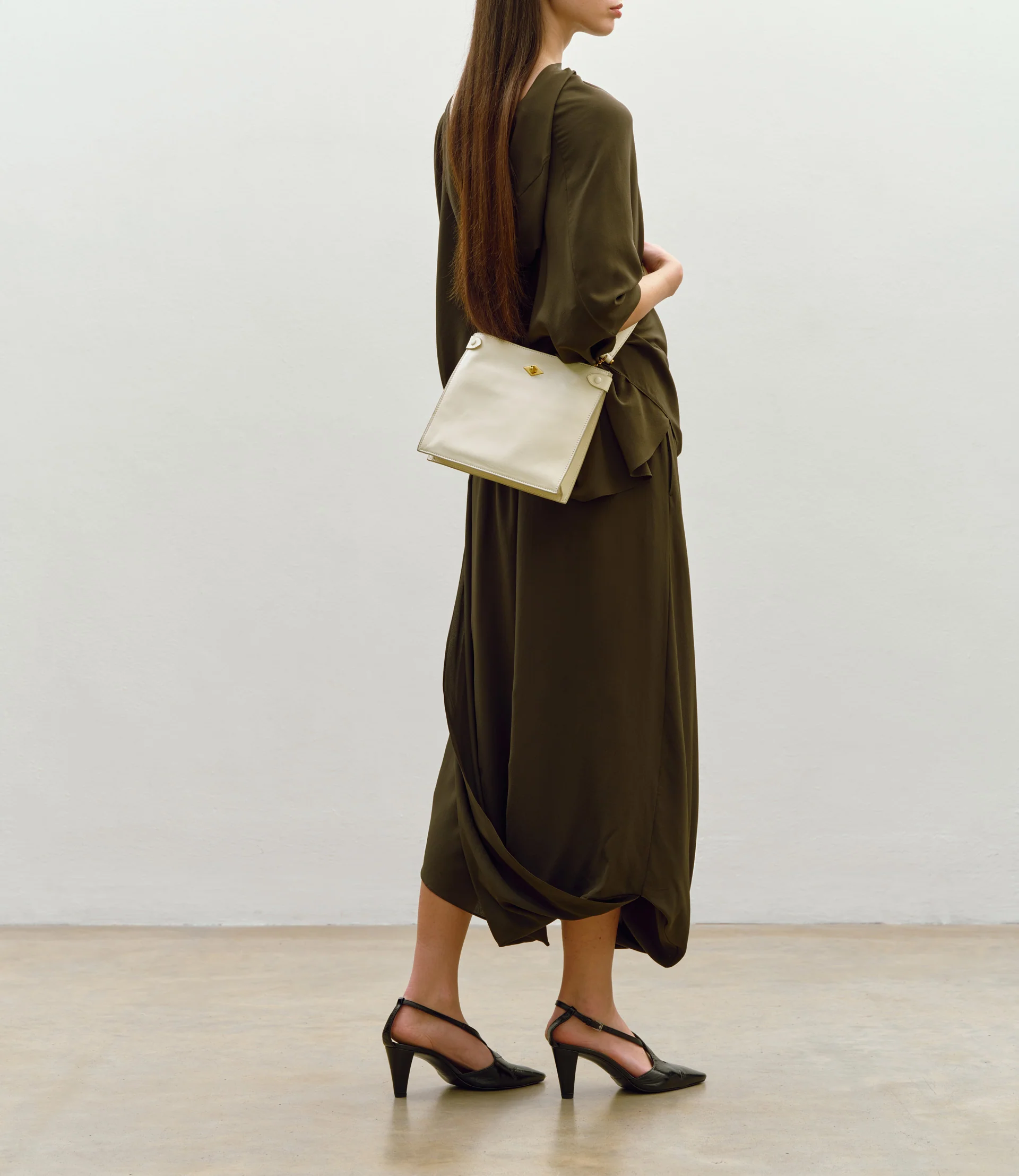 Stowaway Crossbody Buttery Nappa Crème with Gold Hardware - Image 4