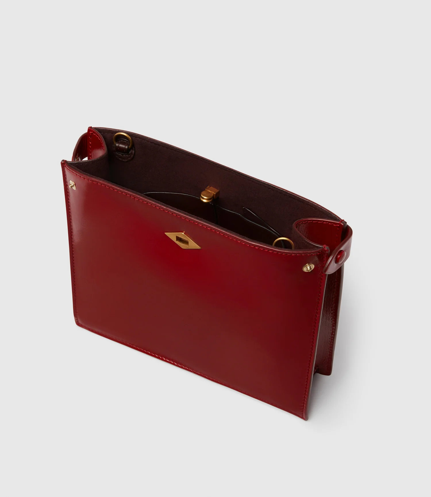 Stowaway Crossbody Glossy Calfskin Classic Red - Image 2