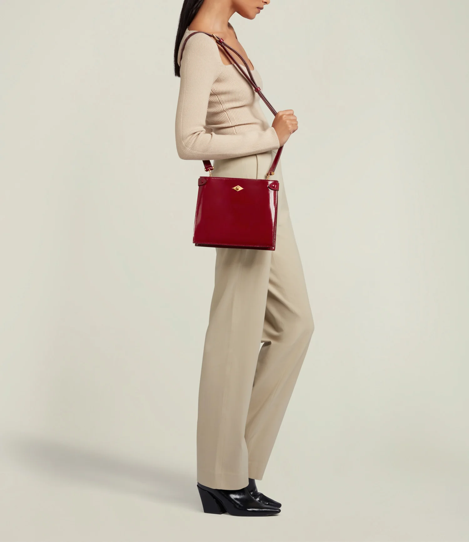 Stowaway Crossbody Glossy Calfskin Classic Red - Image 4