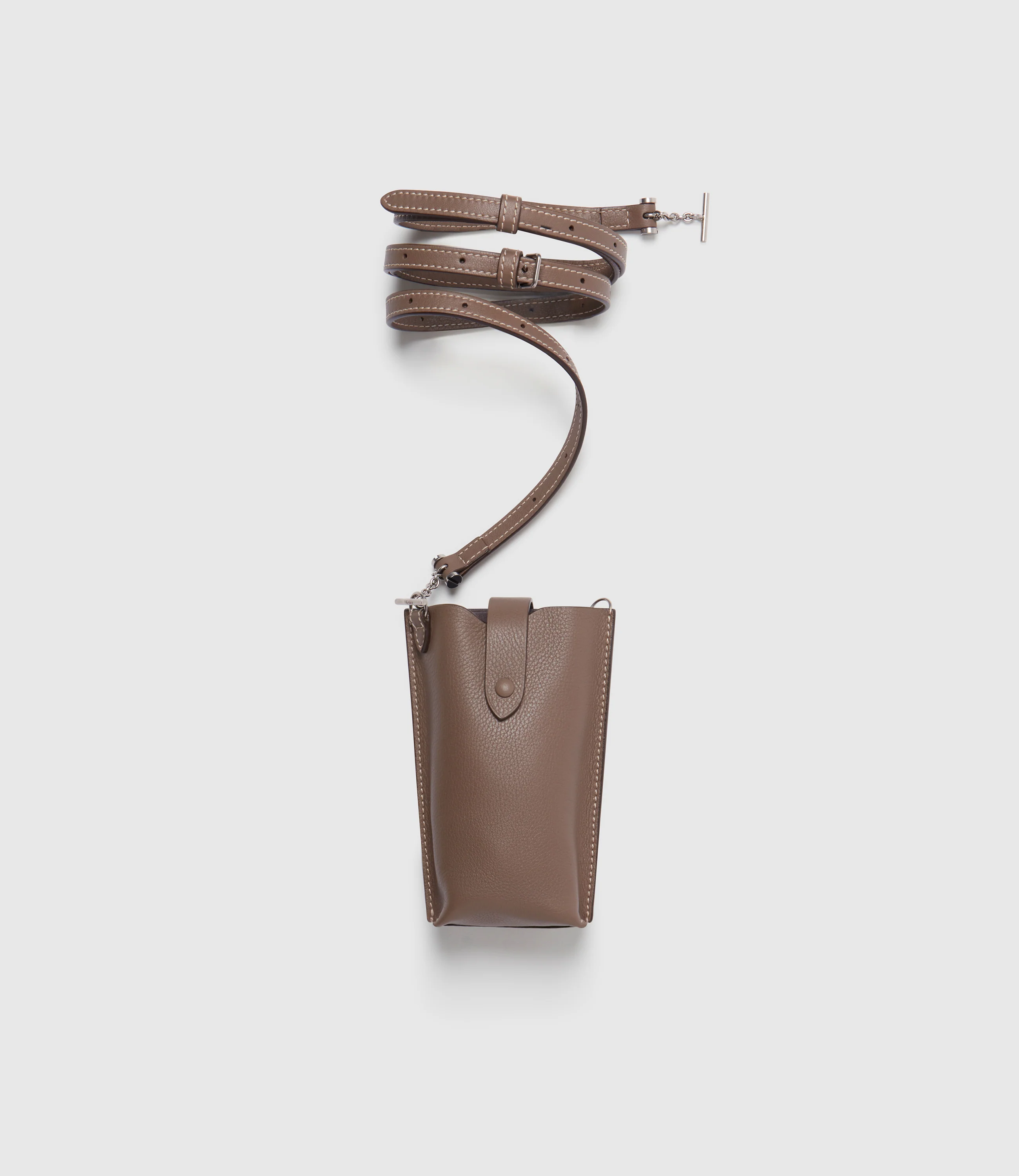 Minimalist Double Smooth Calfskin Taupe
