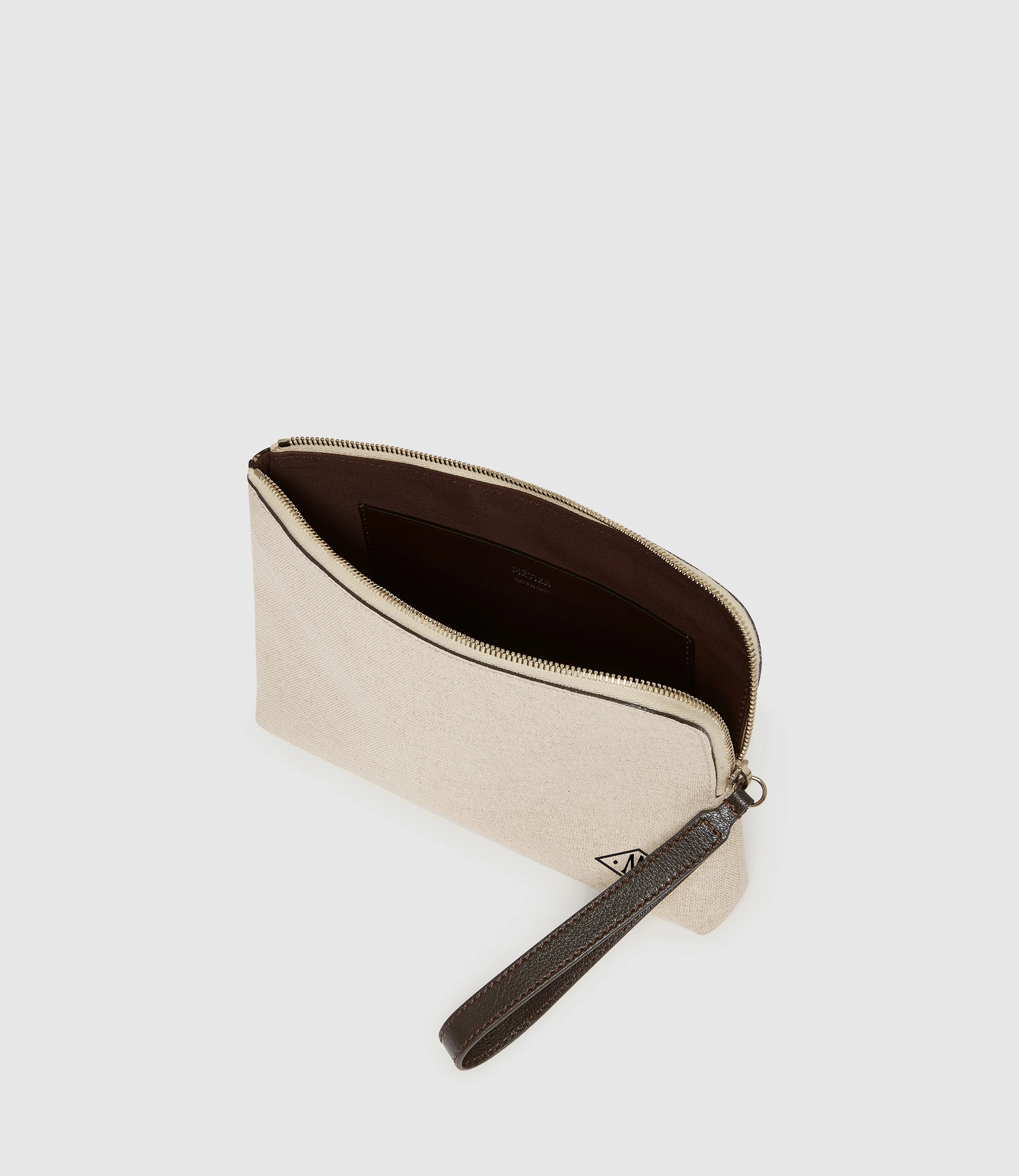 Wristlet Clutch Natural Linen With Elvis Cacao - Image 3