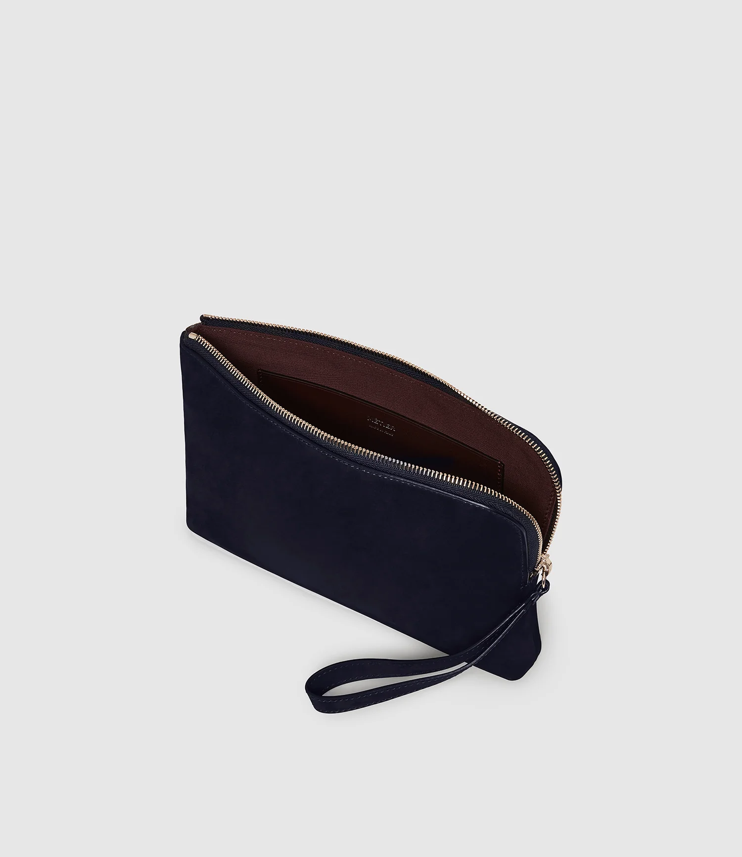 Wristlet Clutch Nubuck Navy - Image 3